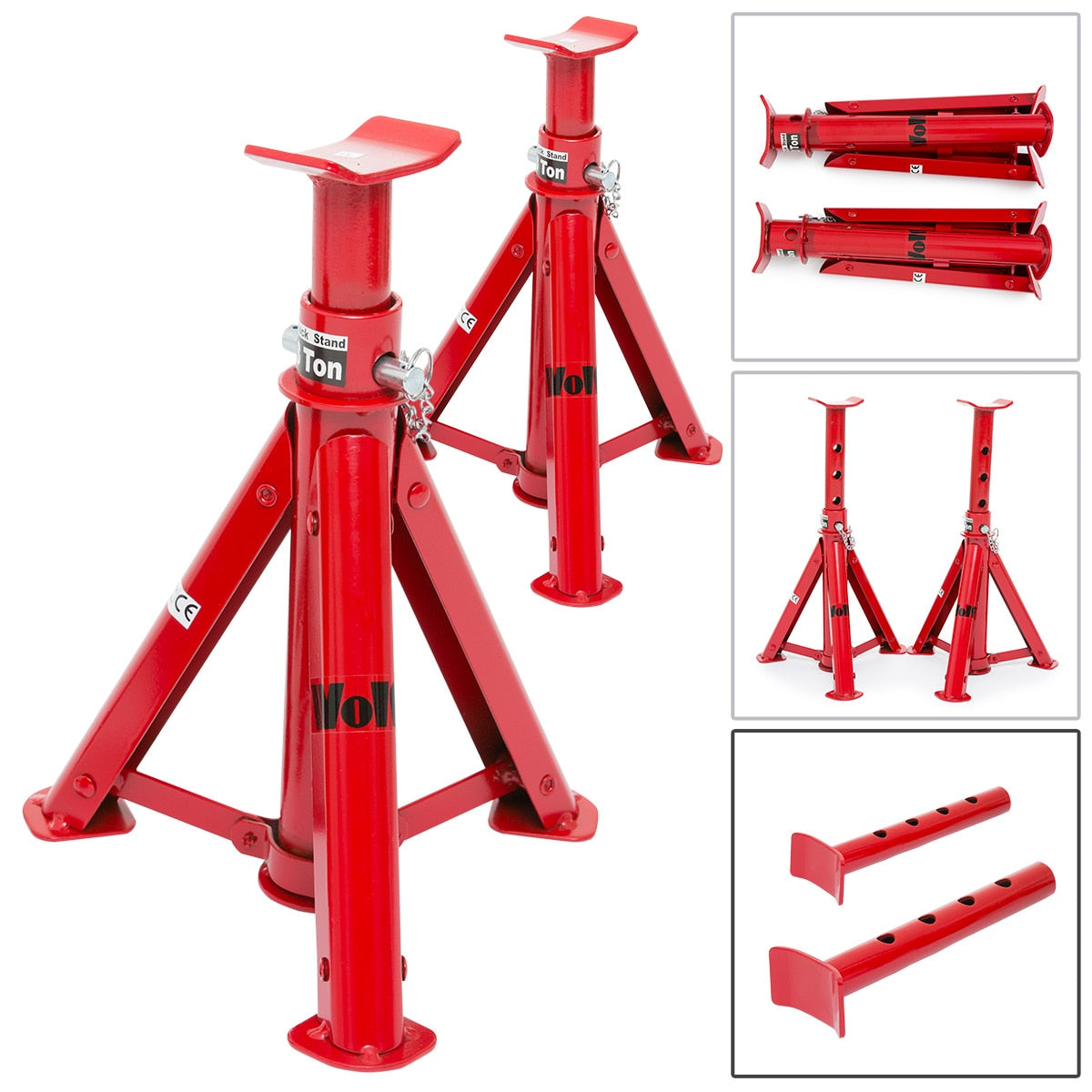 3 TONNE Folding Axle Stands - Pair