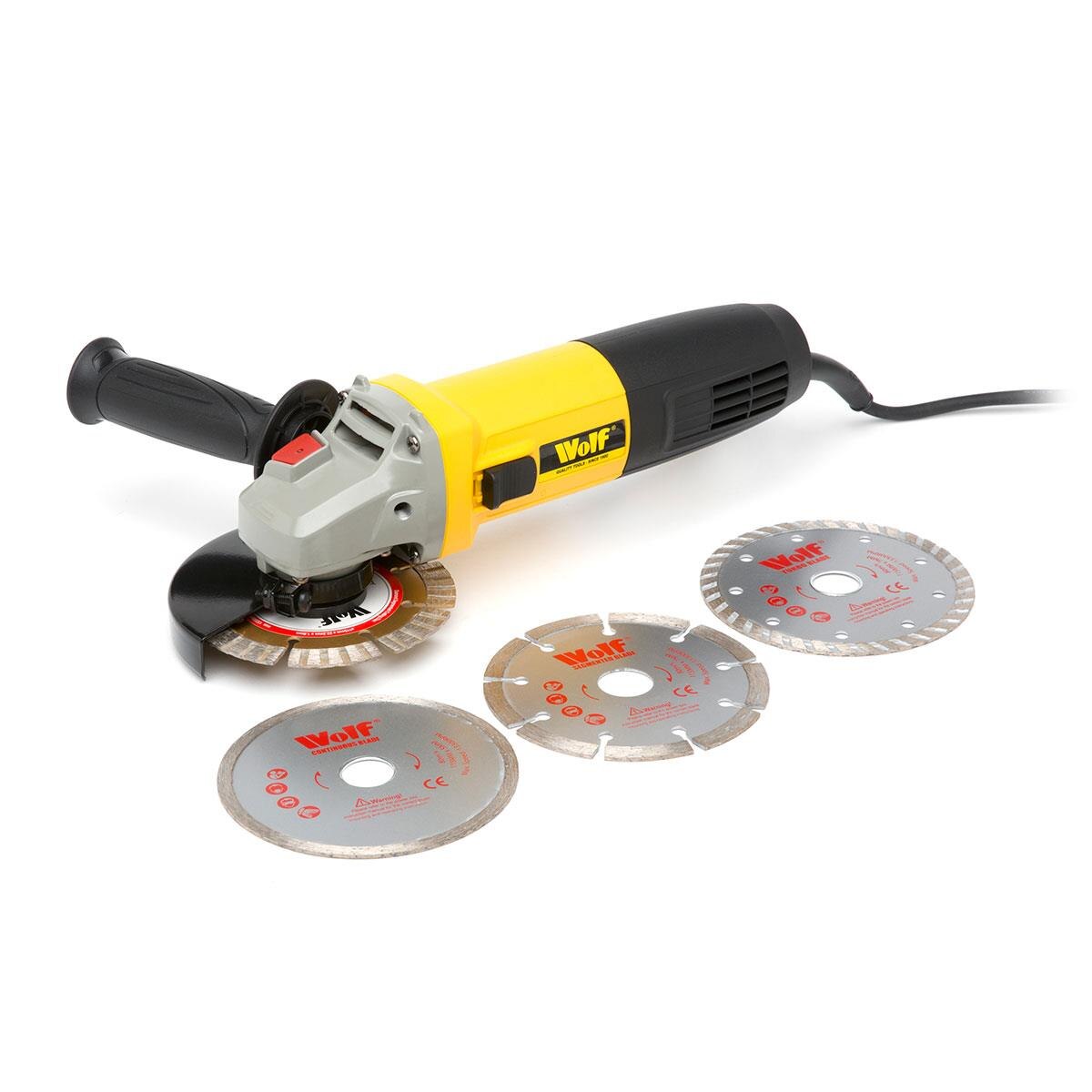 Wolf 850w Angle Grinder & 3pc Disc Set - Image 2