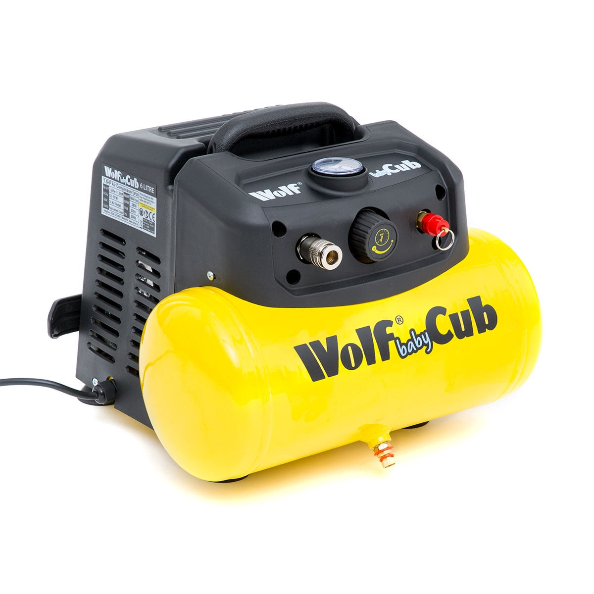 Wolf Air Compressor 6L Baby Cub with 5pc Air Tool Kit - Image 2