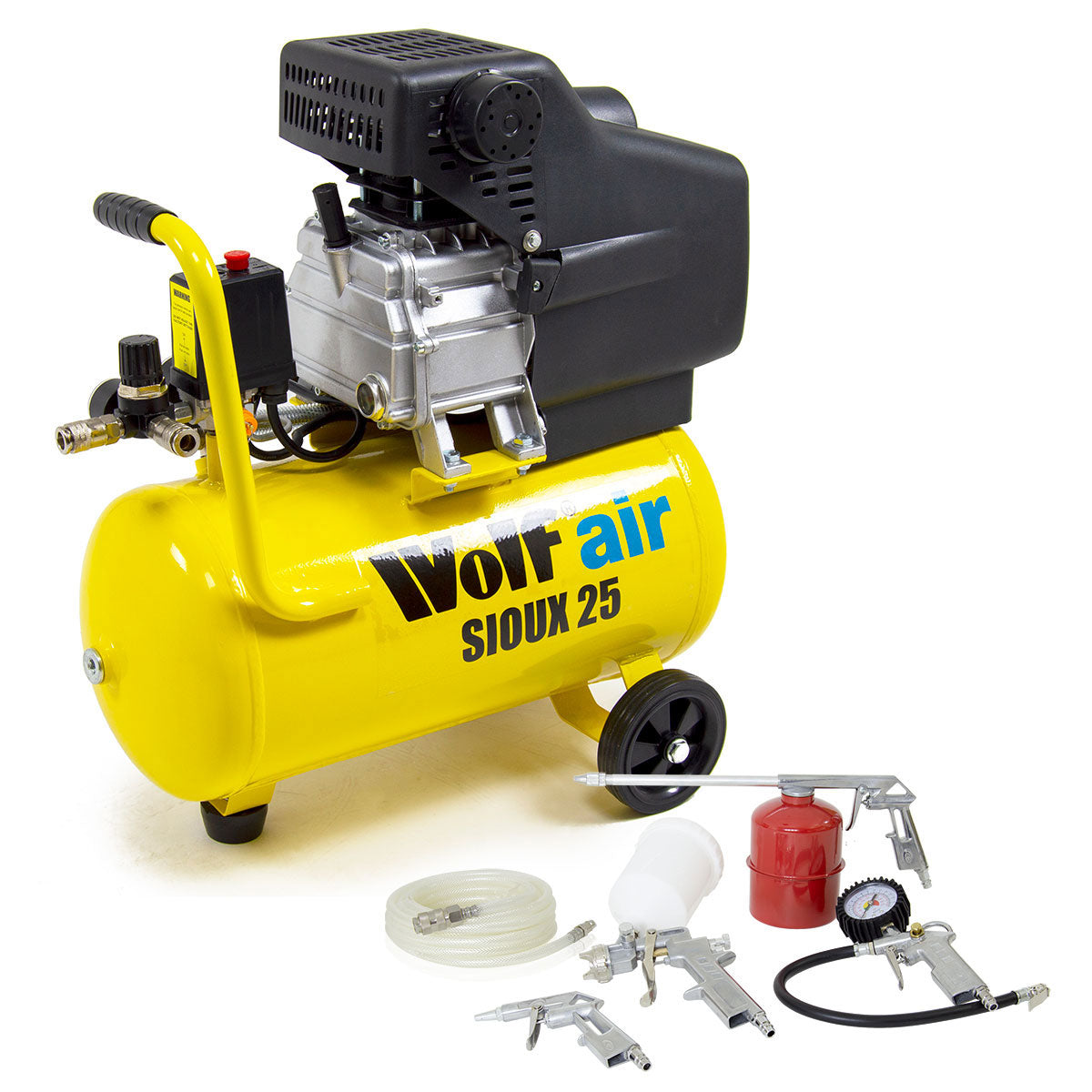 Wolf Sioux 25 Air Compressor with 5pc Spray Kit - Image 1