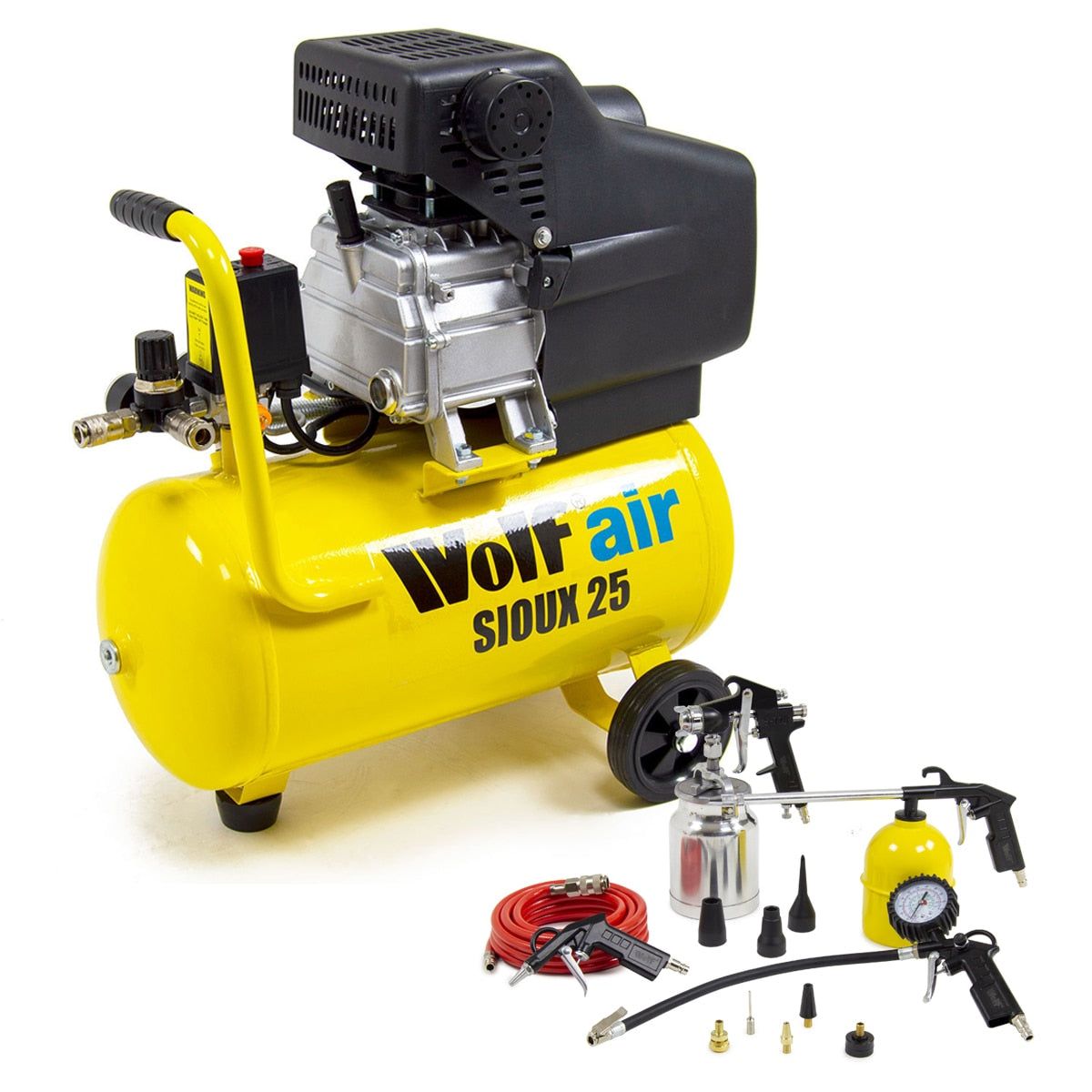 Wolf Sioux 25 Air Compressor with 13pc Spray Kit - Image 1