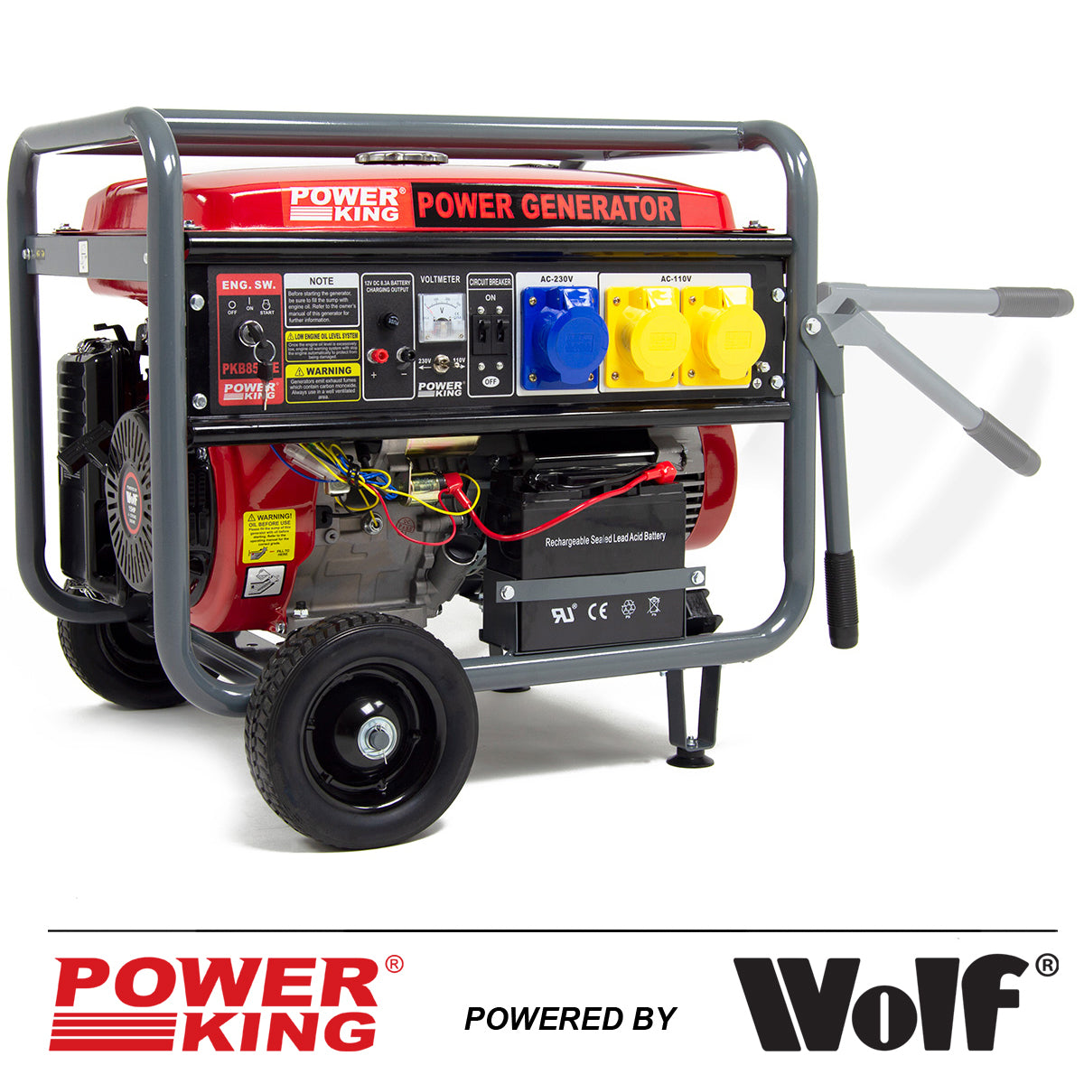 Ex Display PowerKing Dual Voltage Electric Start Petrol Generator PKB8500E 6500w 8.125kVA 15HP