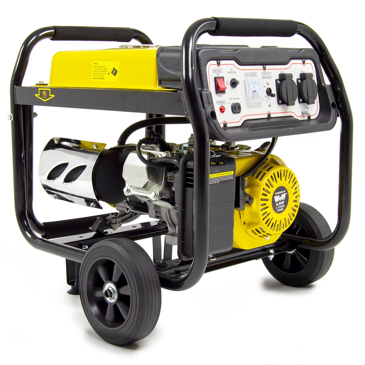 Wolf Petrol Generator WPB3010LR 2200w 2.75KVA 6.5HP with Wheels - Image 4