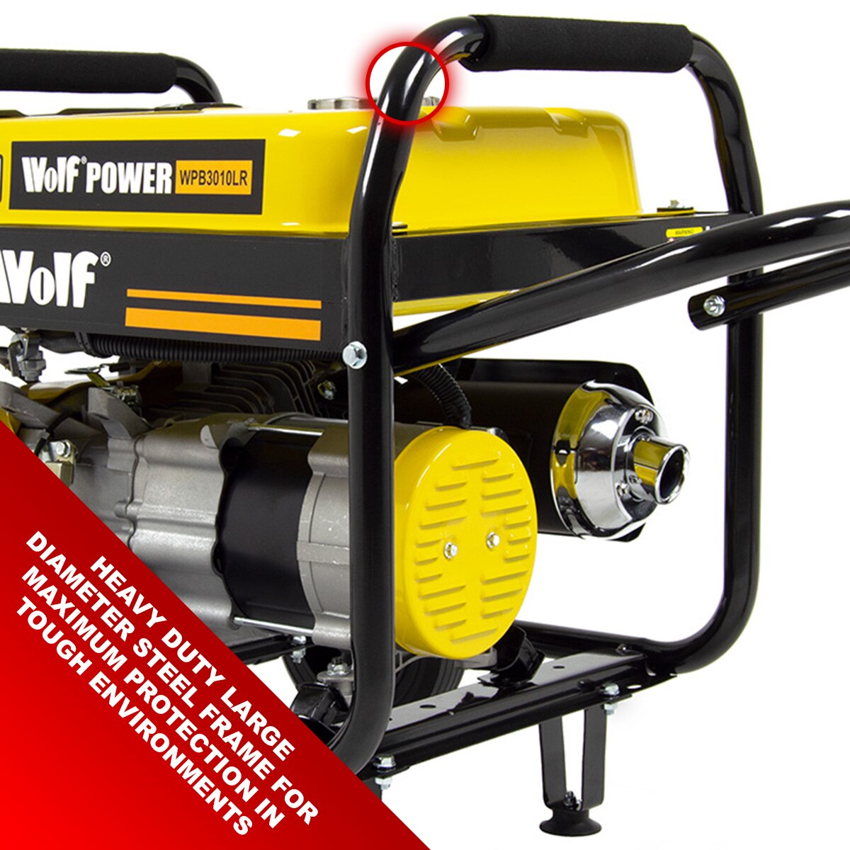 Wolf Petrol Generator WPB3010LR 2200w 2.75KVA 6.5HP with Wheels - Image 8