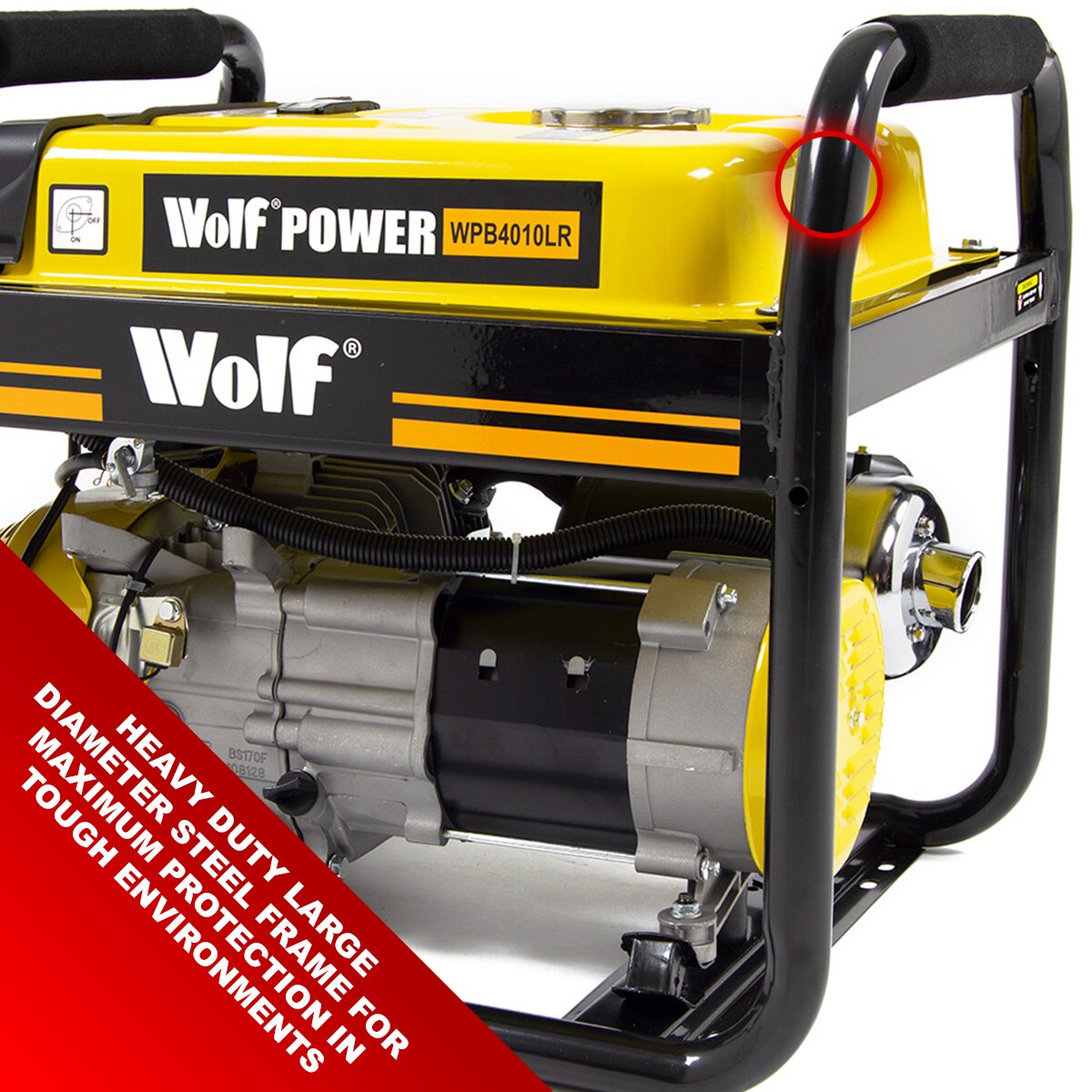 Ex Display Wolf Petrol Generator WPB4010LR 3000w 7HP 4 Stroke - Image 8