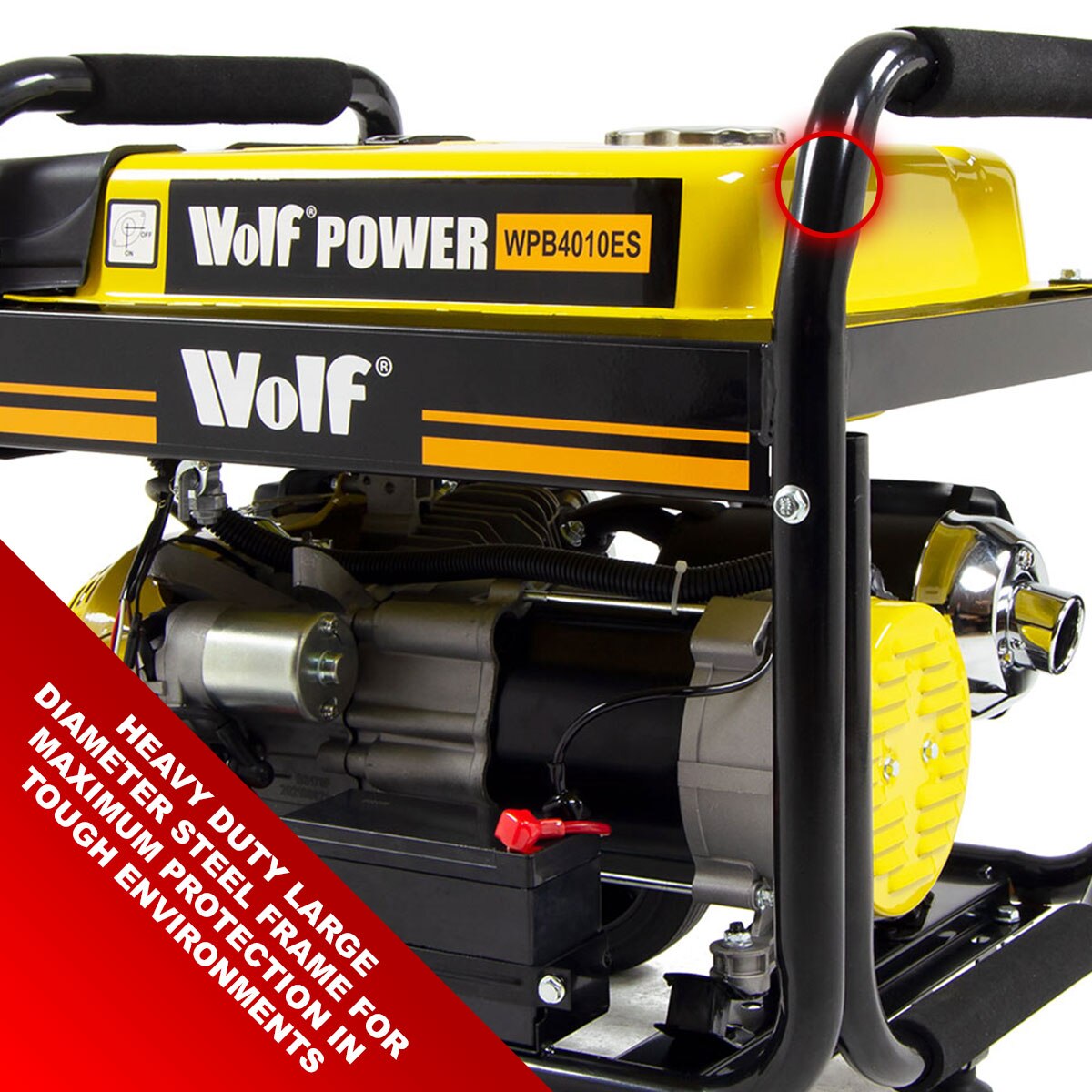 Wolf Petrol Generator WPB4010ES 3000w 3.75KVA 7HP with Wheels - Image 8