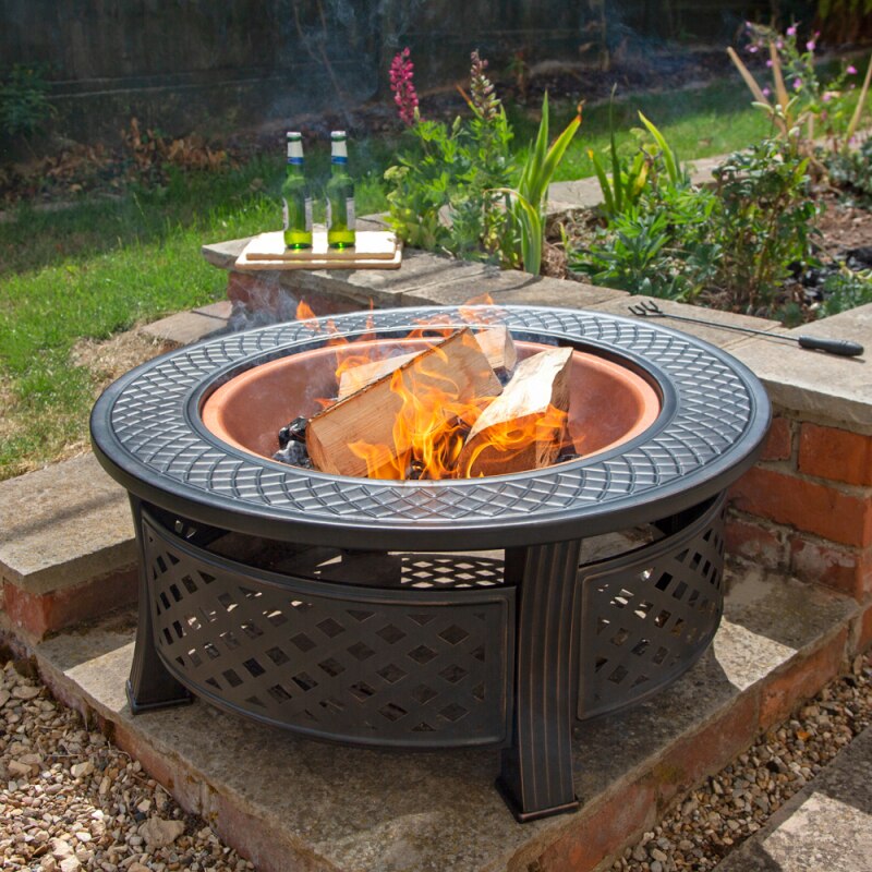 3-in-1 Steel Firepit, BBQ & Drinks Cooler - Image 2