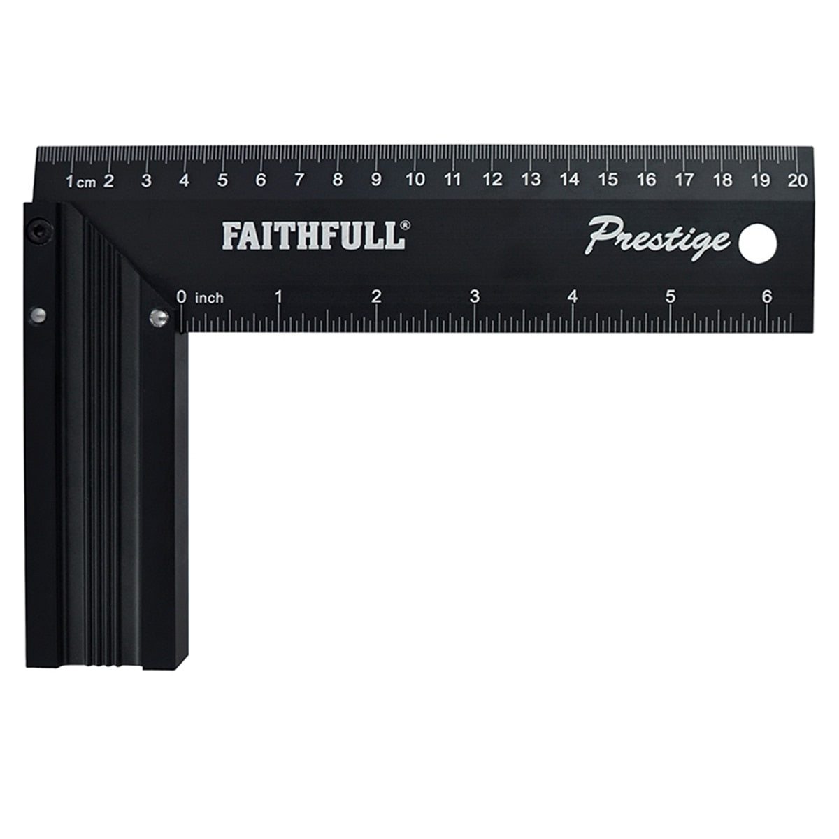 Faithfull Prestige Try Square Black Aluminium 200mm (8in) - FAICS8CNC - Image 1