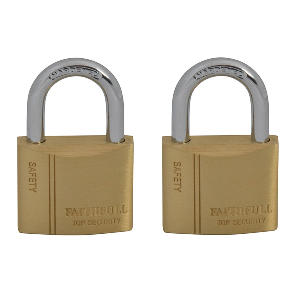 Faithfull Brass Padlock Keyed Alike 2 x 40mm - FAIPLB40KA - Image 1