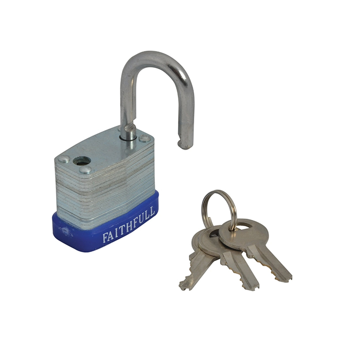 Faithfull Laminated Steel Padlock 30mm 3 Keys - FAIPLLAM30 - Image 1