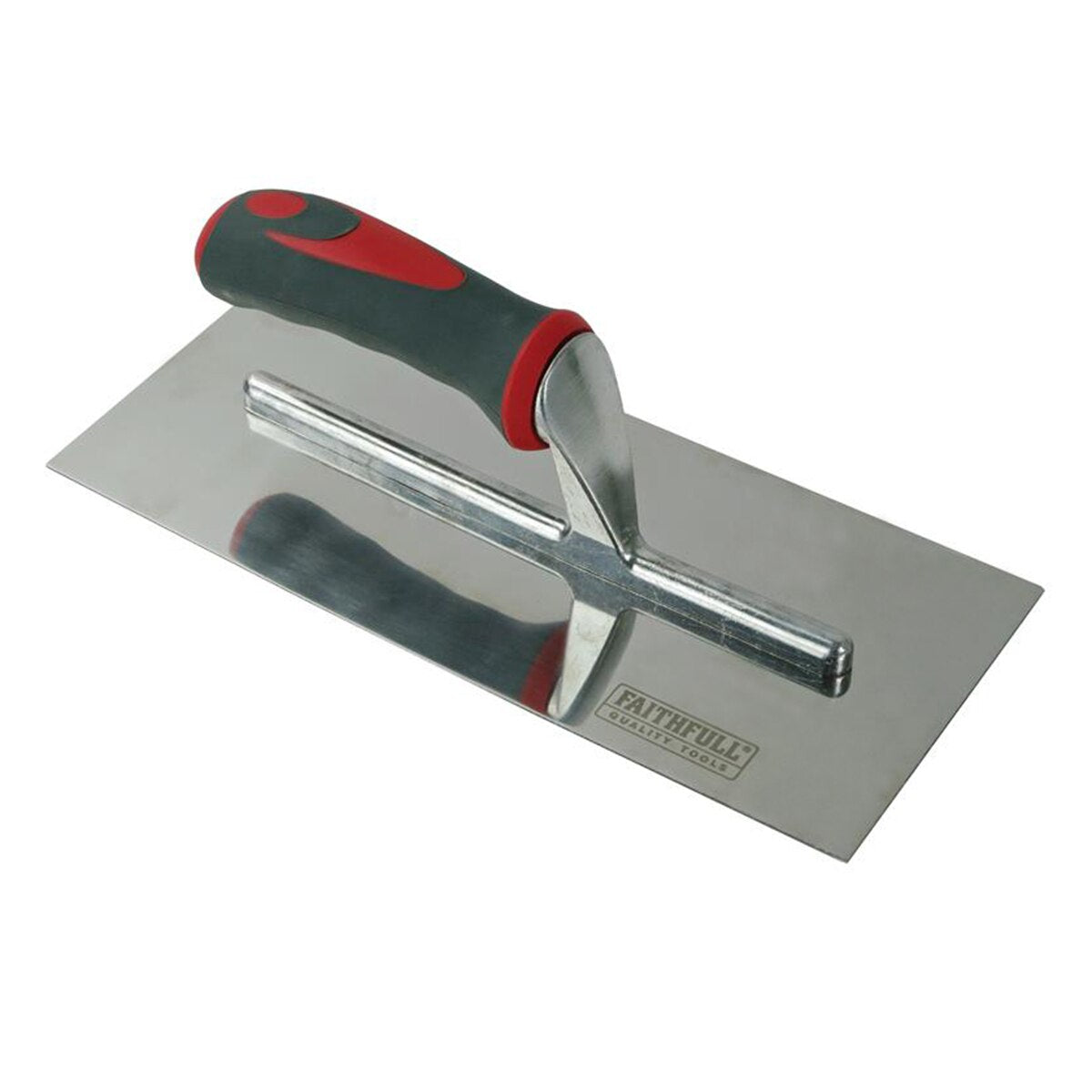 Faithfull Plasterer's Finishing Trowel Stainless Steel Soft Grip Handle 11 x 4.3/4in - FAISGTP11SS - Image 1