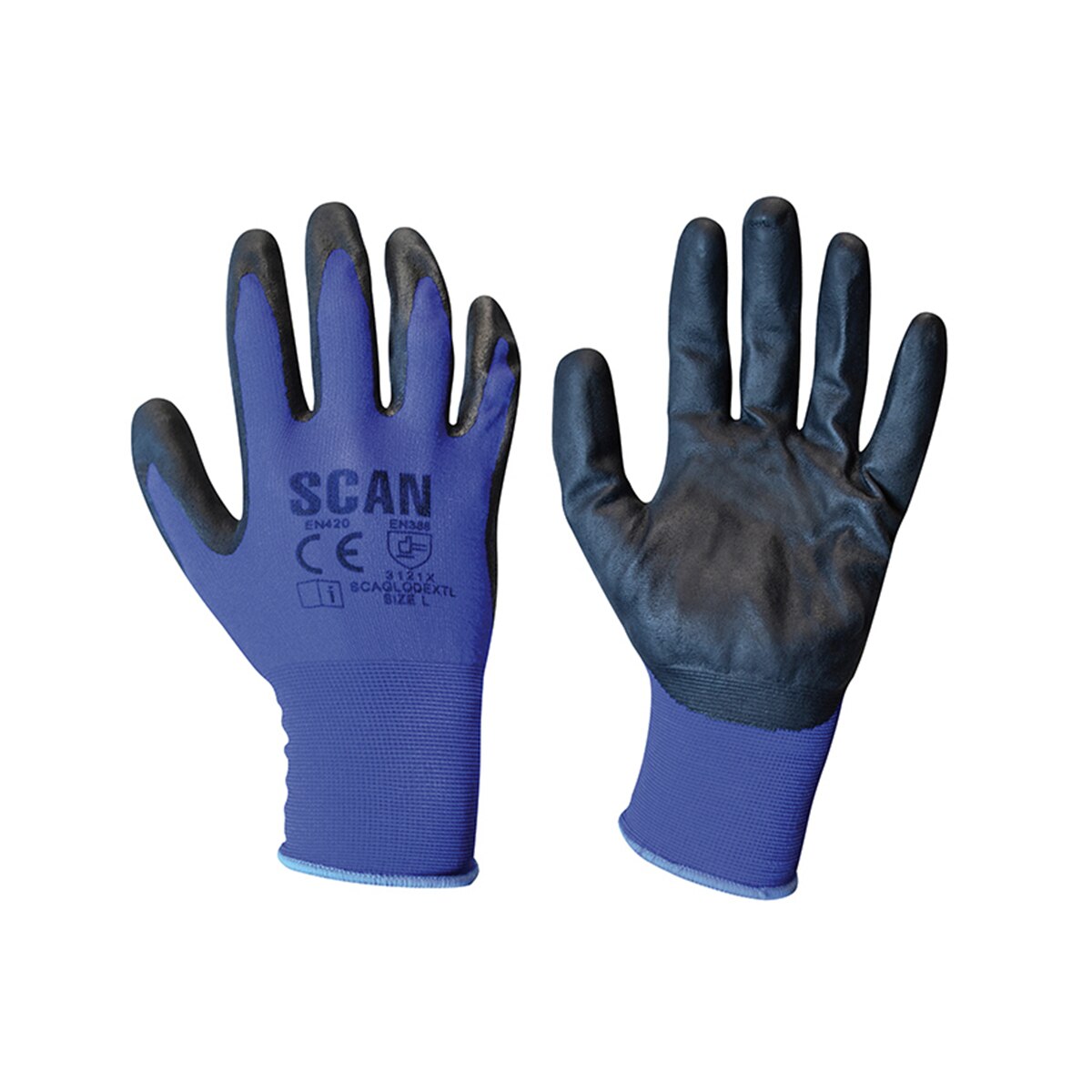 Scan Max - Dexterity Nitrile Gloves - L (Size 9) - SCAGLODEXTL - Image 1