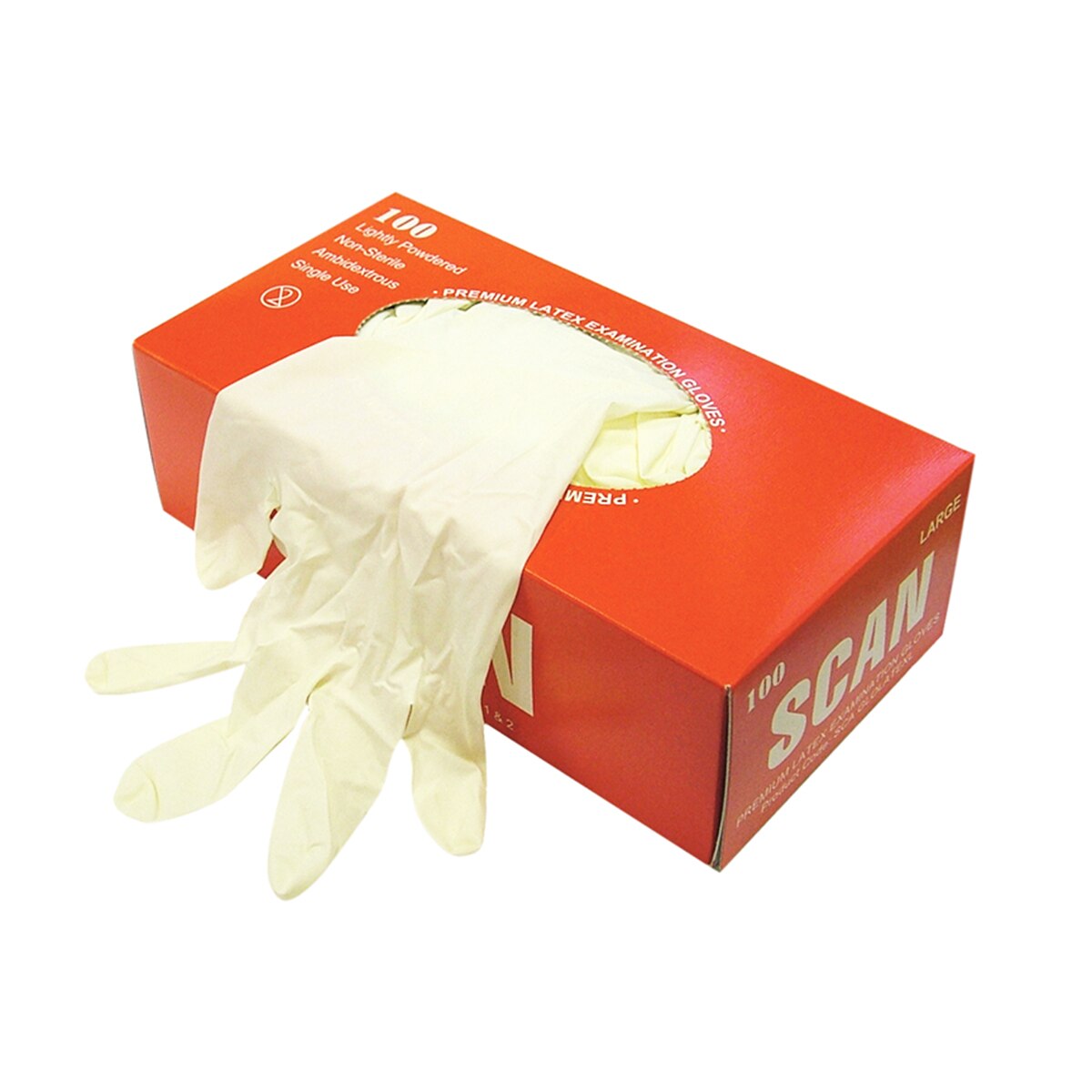 Scan Latex Gloves - Large (Box 100) - SCAGLOLATEXL - Image 2