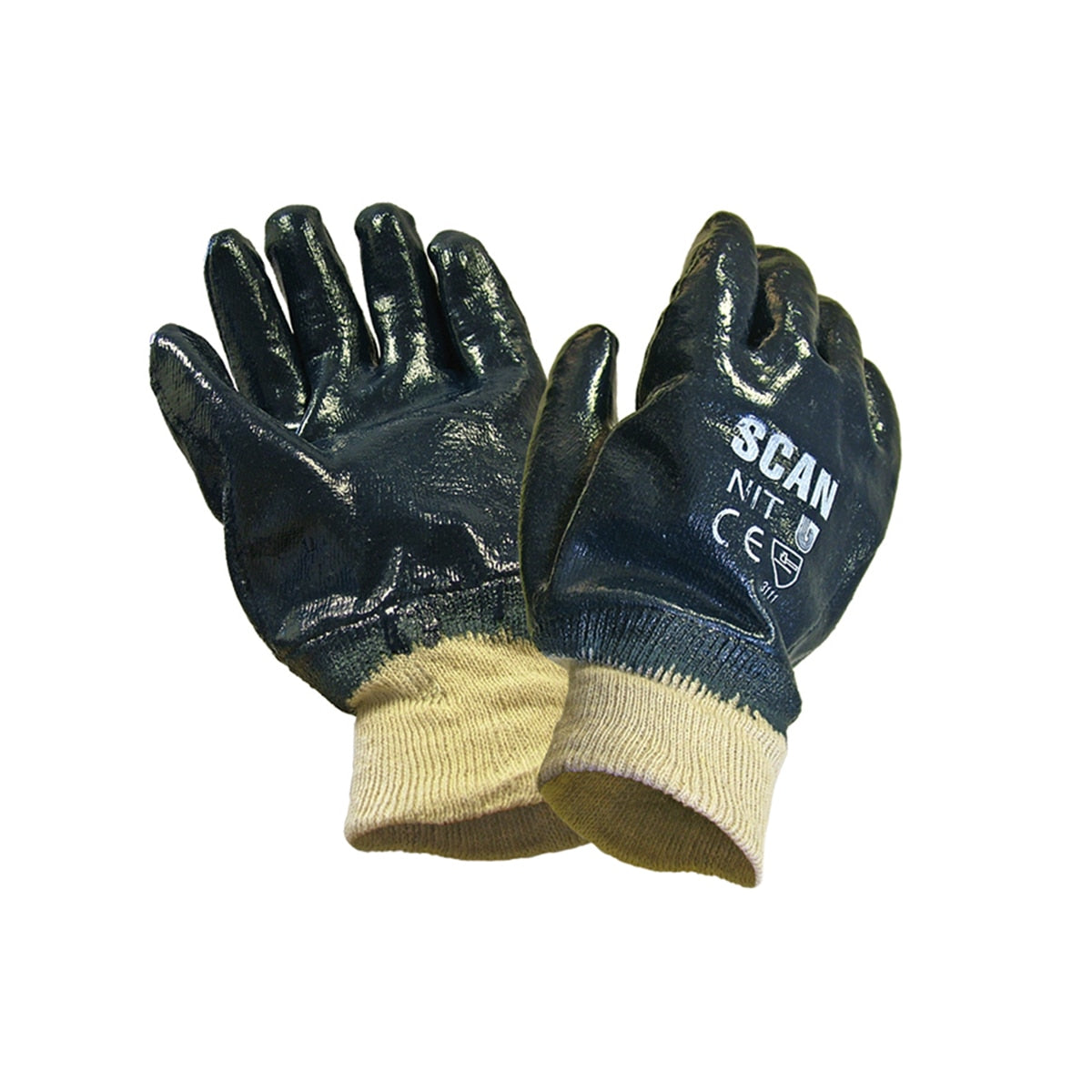 Scan Nitrile Knitwrist Heavy-Duty Gloves - SCAGLONIT - Image 1