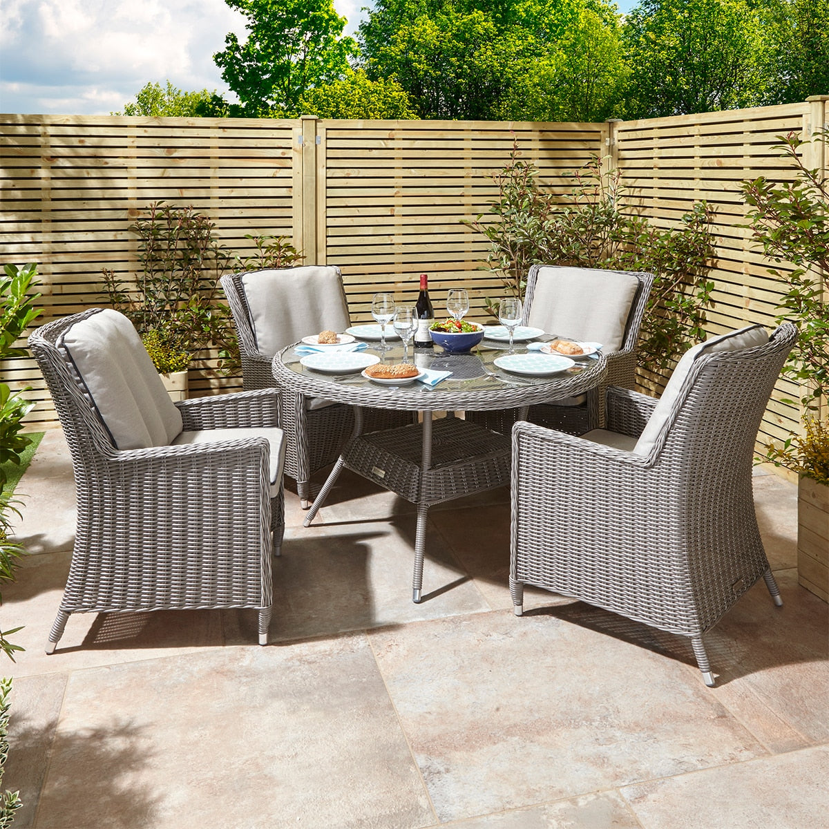 Prestbury 5pc Rattan Garden Furniture Set - Image 1