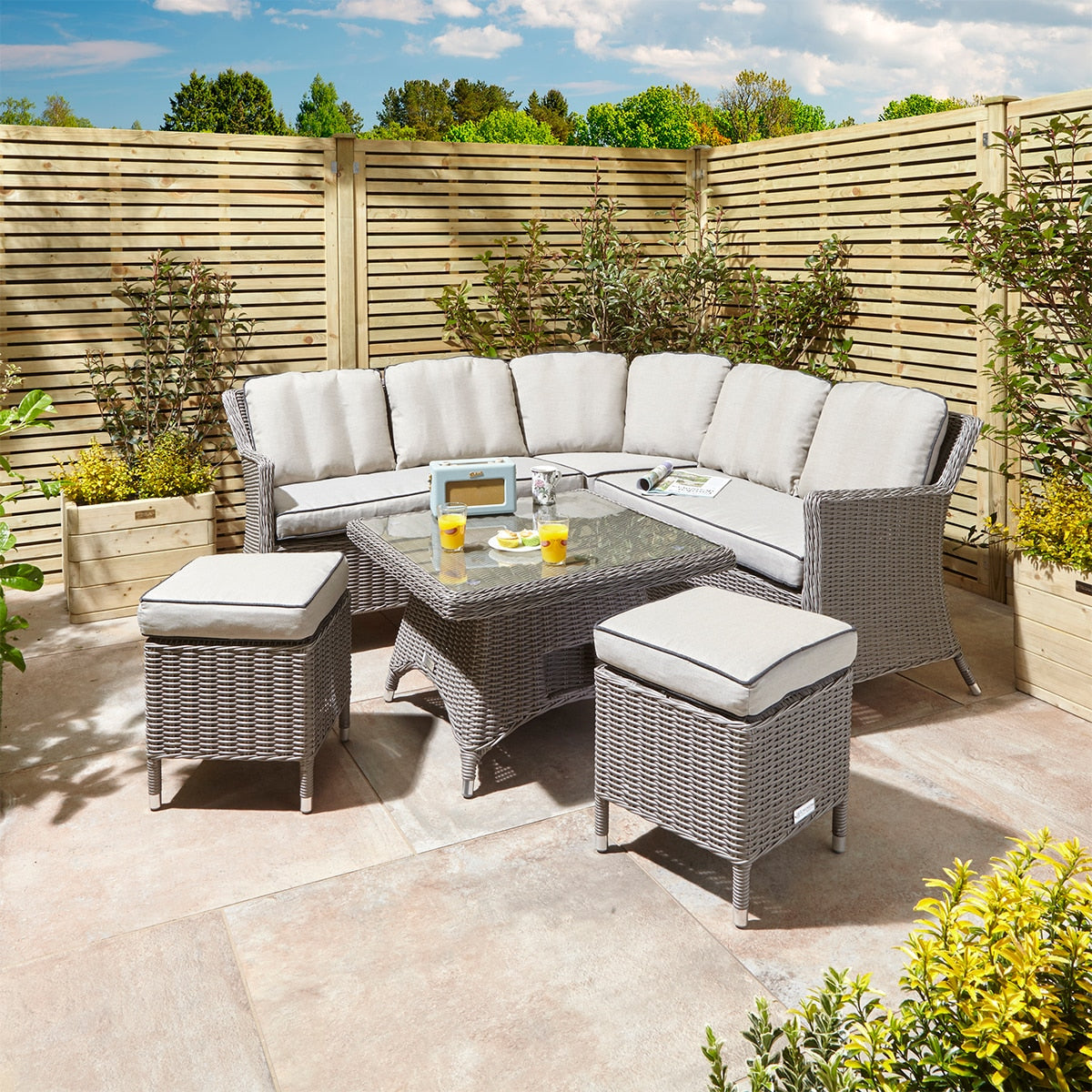 Prestbury 4pc Rattan Garden Furniture Corner Set - Image 1