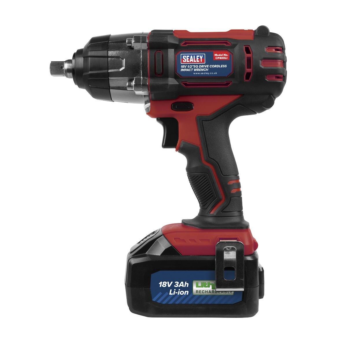 Sealey Cordless Impact Wrench 18V 3Ah Lithium-ion 1/2"Sq Drive - Image 2