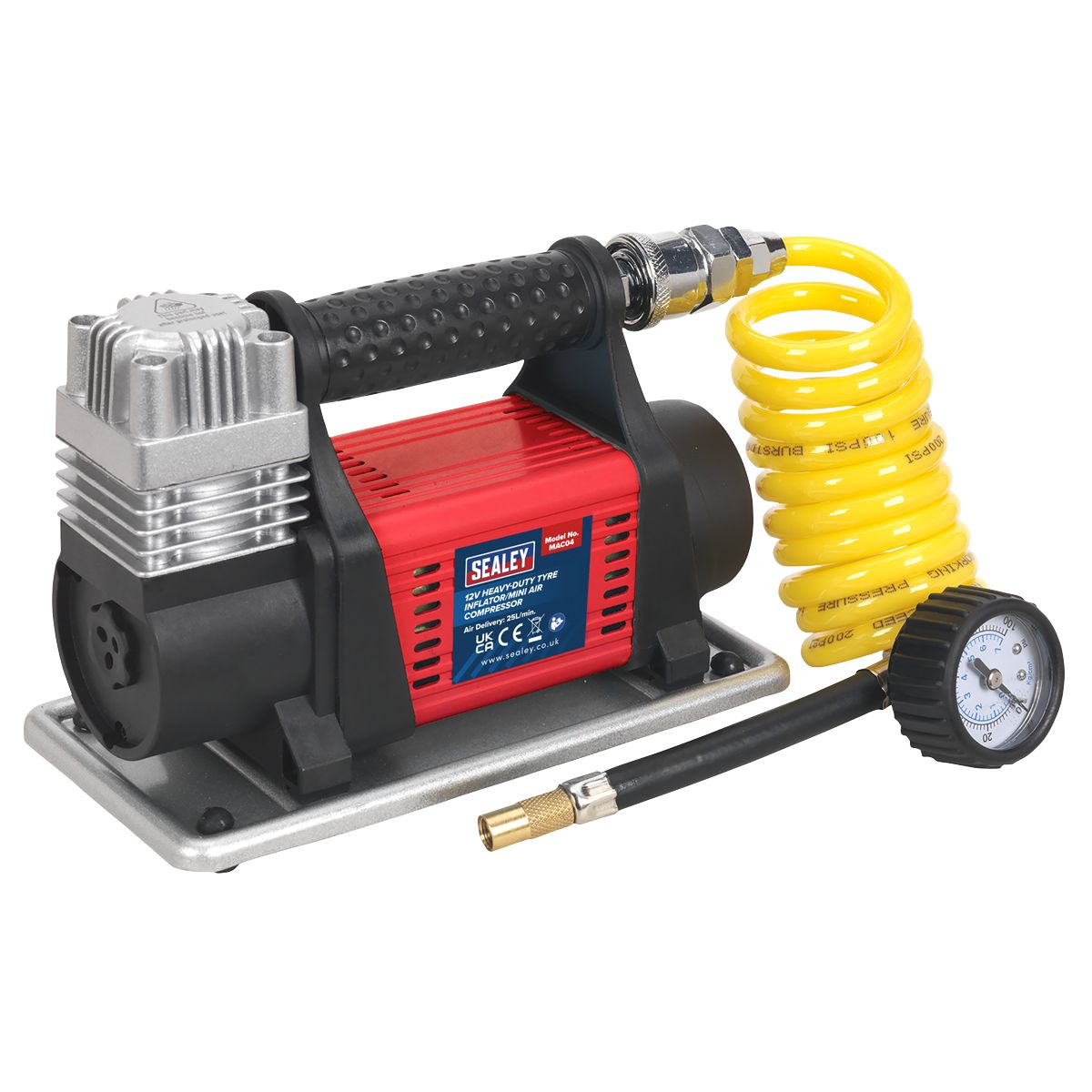 Sealey Tyre Inflator/Mini Air Compressor 12V Heavy-Duty - Image 1