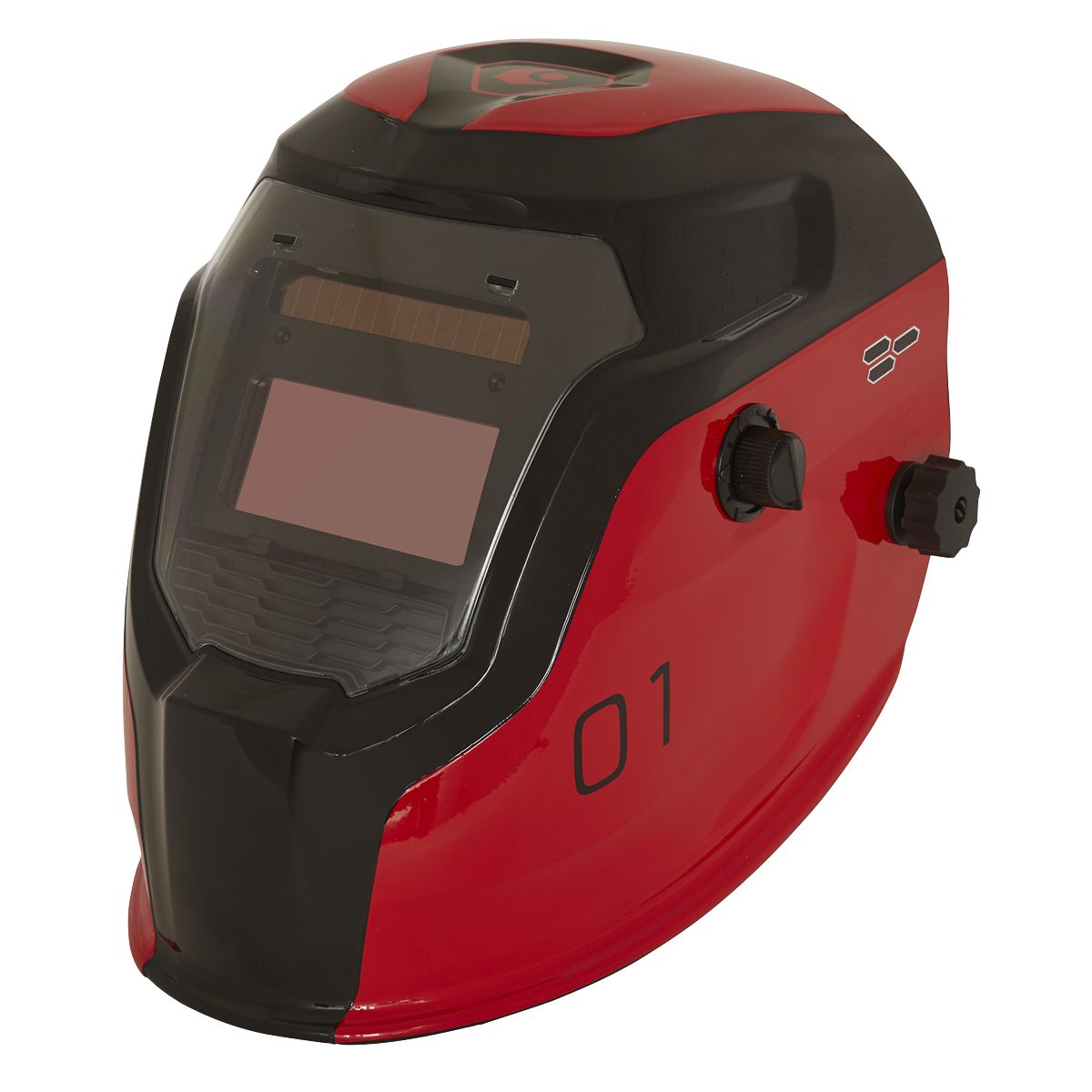 Sealey Welding Helmet Auto Darkening Shade 9-13 Red - Image 1