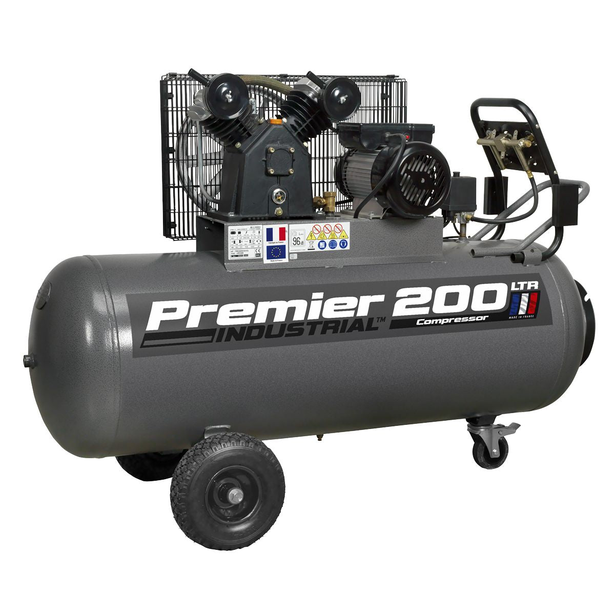 Sealey Air Compressor 200L Belt Drive 3HP with Front Control Panel - Image 8