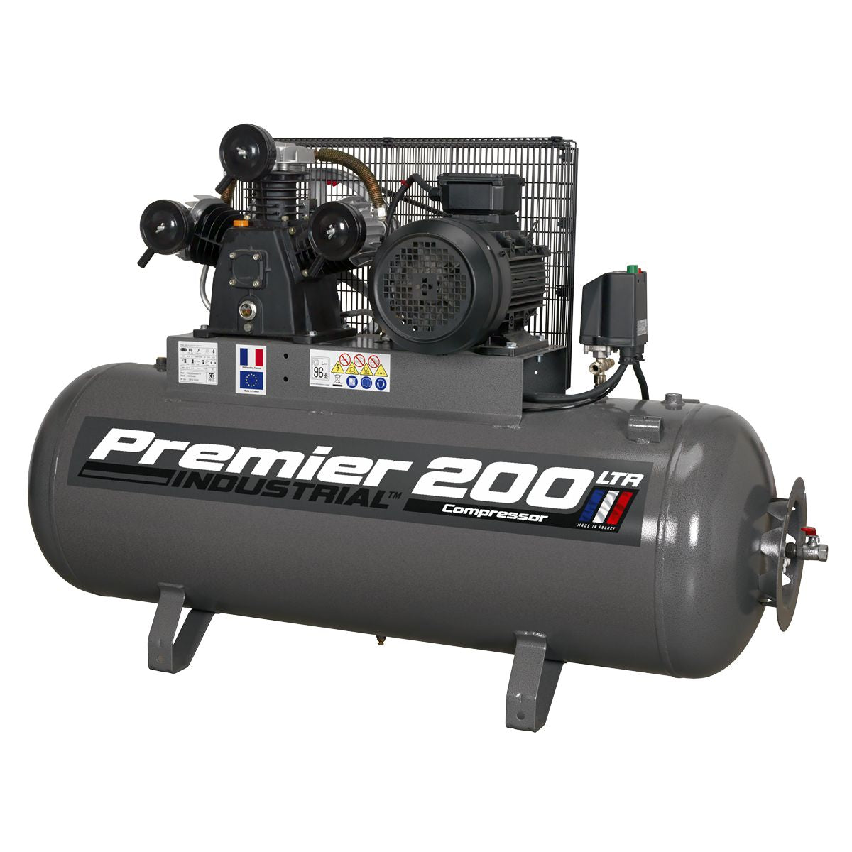 Sealey Air Compressor 200L Belt Drive 5.5HP 3ph - Image 1