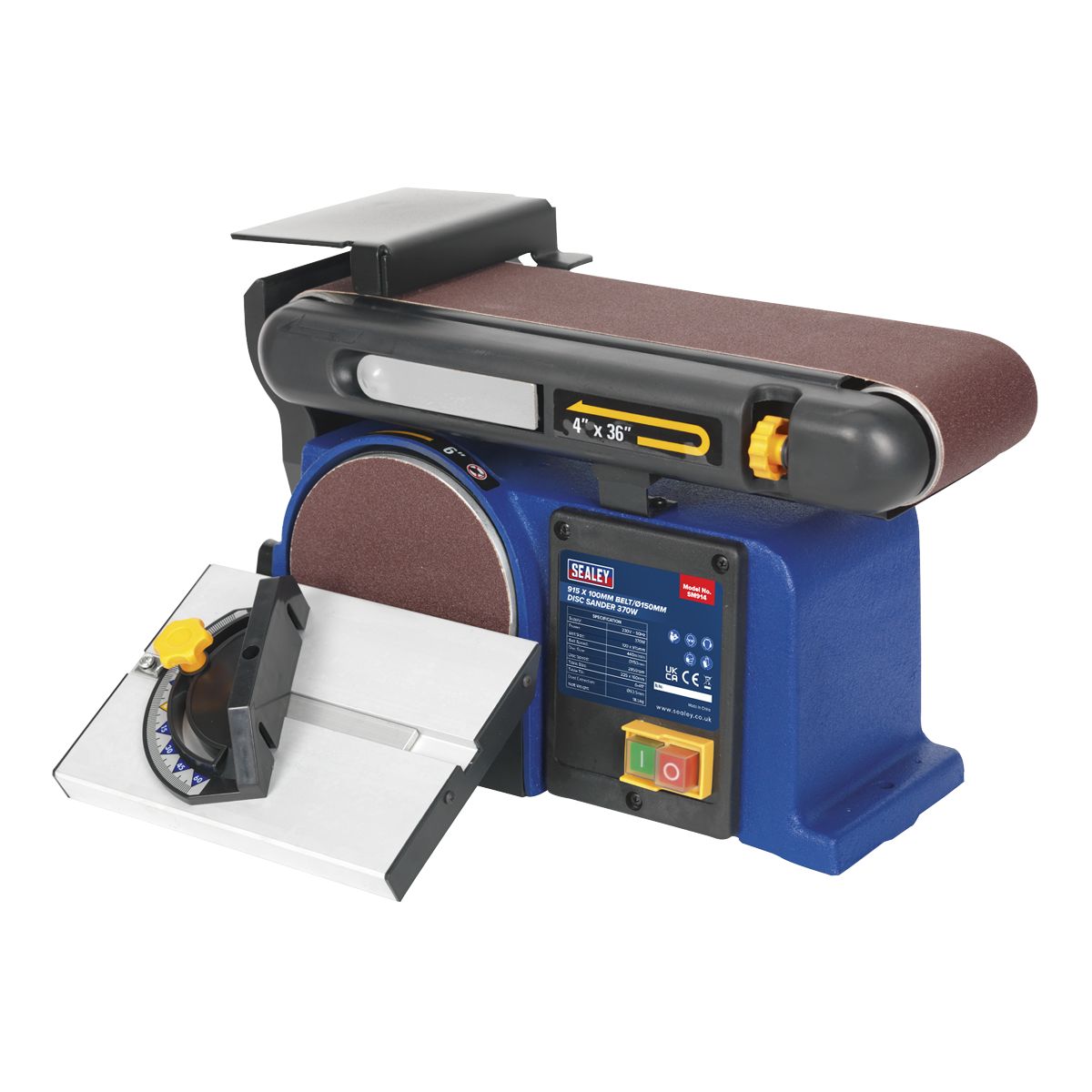 Sealey Belt/Disc Sander 915 x 100mm/150mm 370W/230V - Image 1