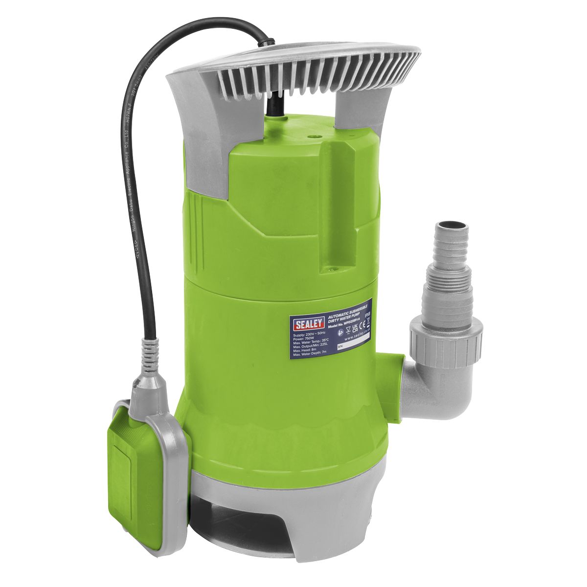 Sealey Submersible Dirty Water Pump Automatic 225L/min 230V - Image 1