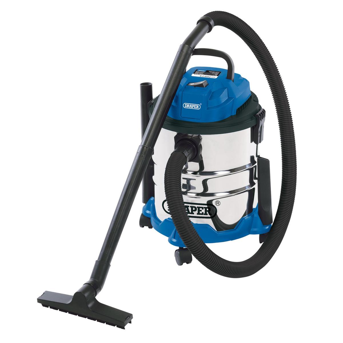 Draper Wet and Dry Vacuum Cleaner with Stainless Steel Tank, 20L, 1250W - Image 1