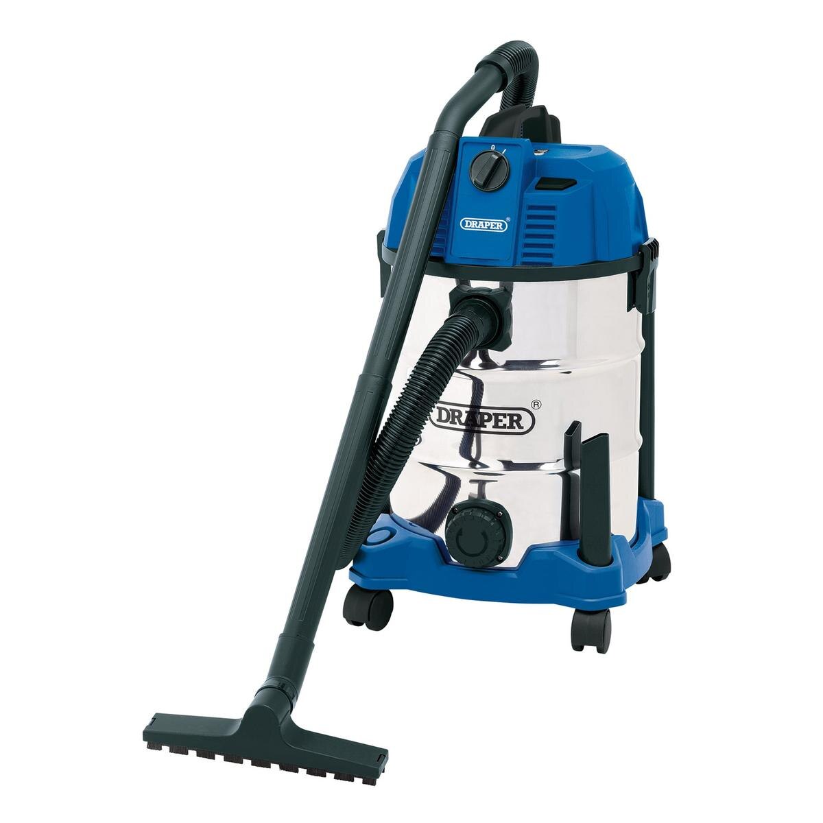 Draper Wet and Dry Vacuum Cleaner with Stainless Steel Tank, 30L, 1600W - Image 1