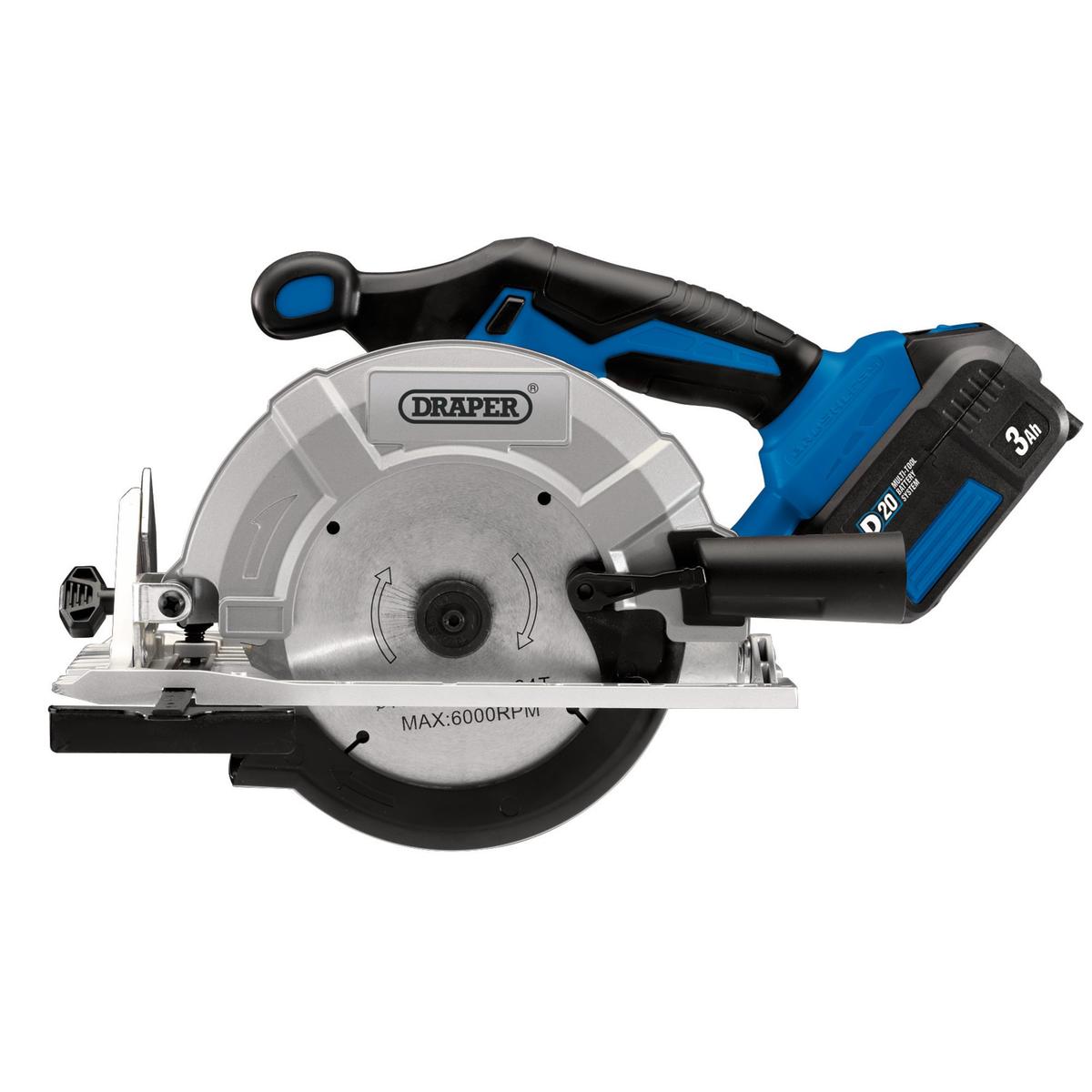 Draper D20 20V Brushless Circular Saw - Bare Unit - Image 2