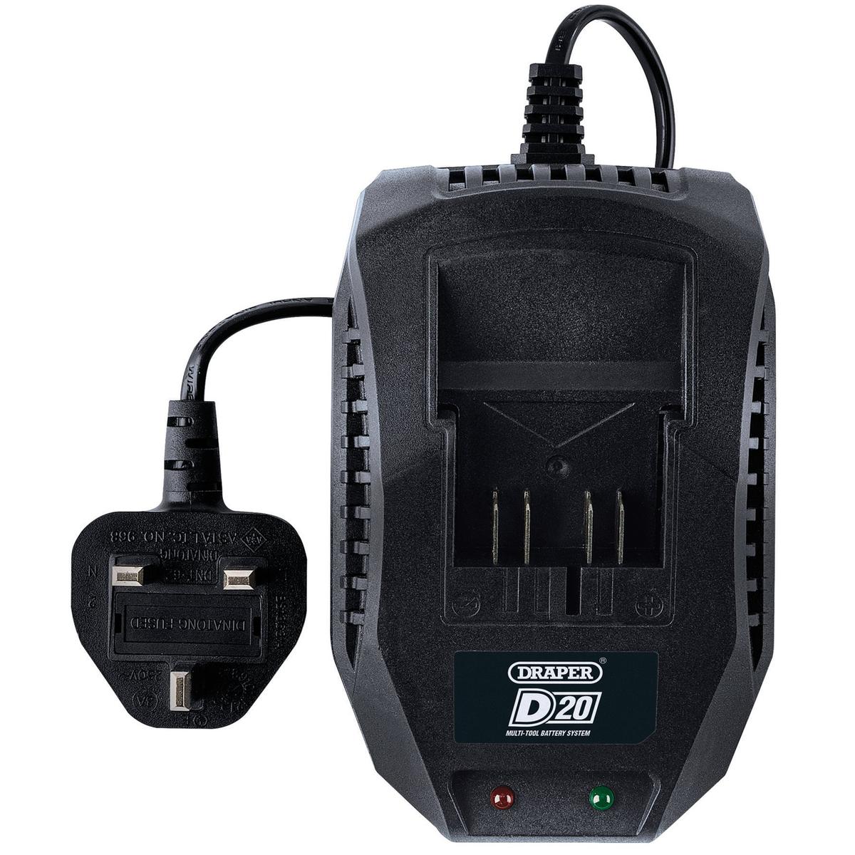 Draper D20 20V Li-ion Battery Charger, 2.4A - Image 2