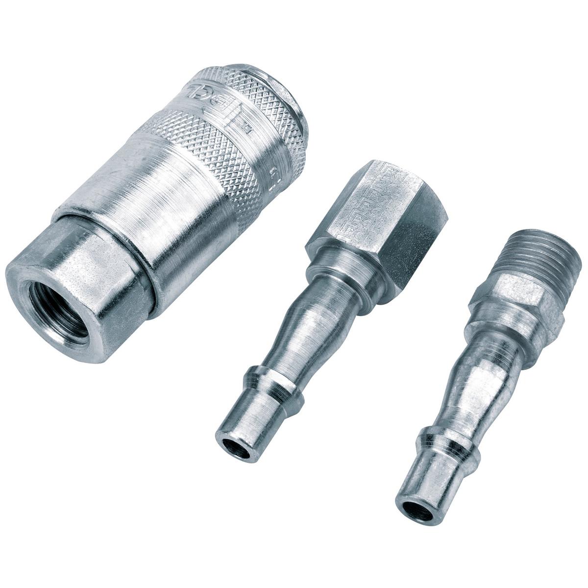 Draper 1/4" PCL BSP Air Line Coupling Set (3 Piece) - Image 1