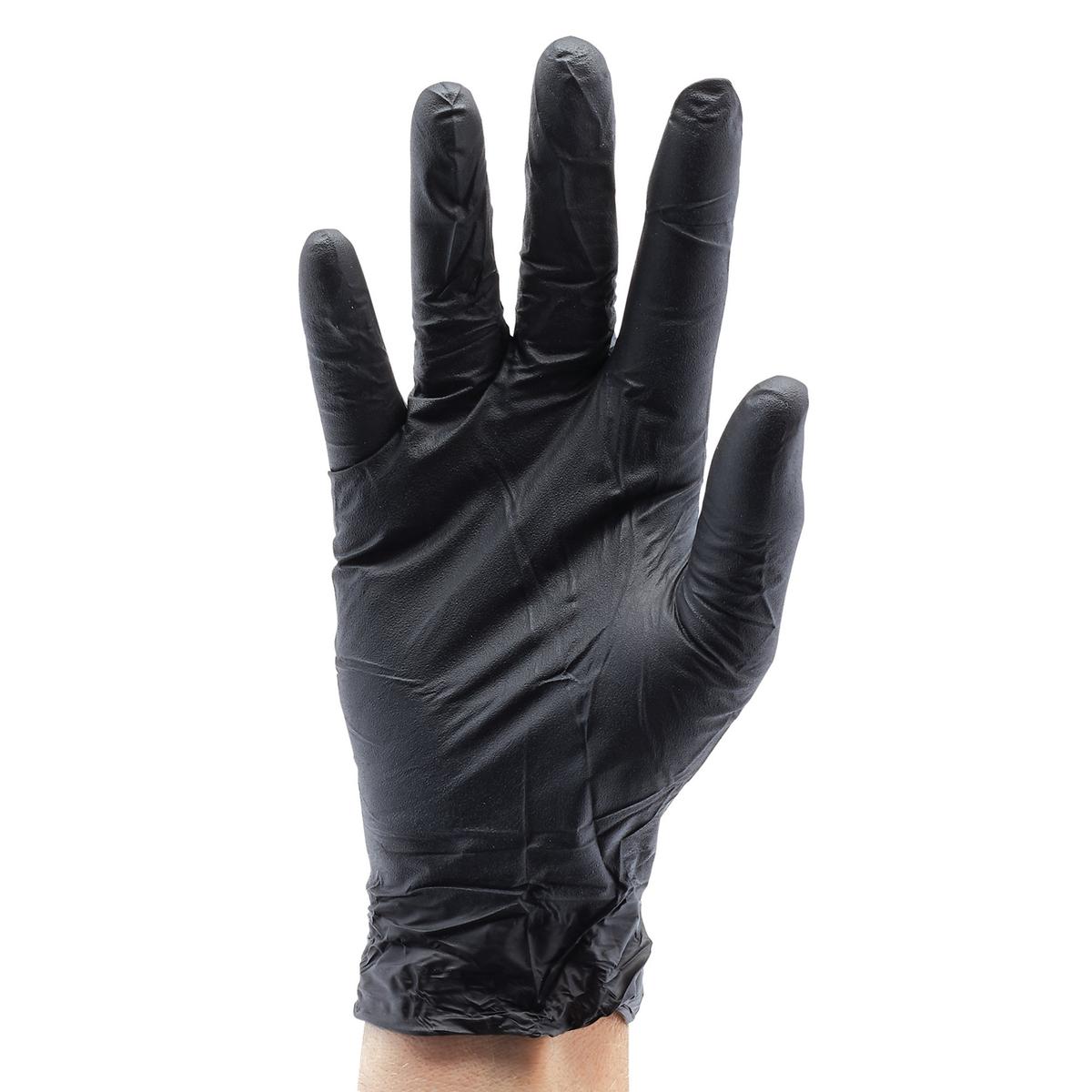 Draper Nitrile Gloves, Large, Black (Pack of 100) - Image 2