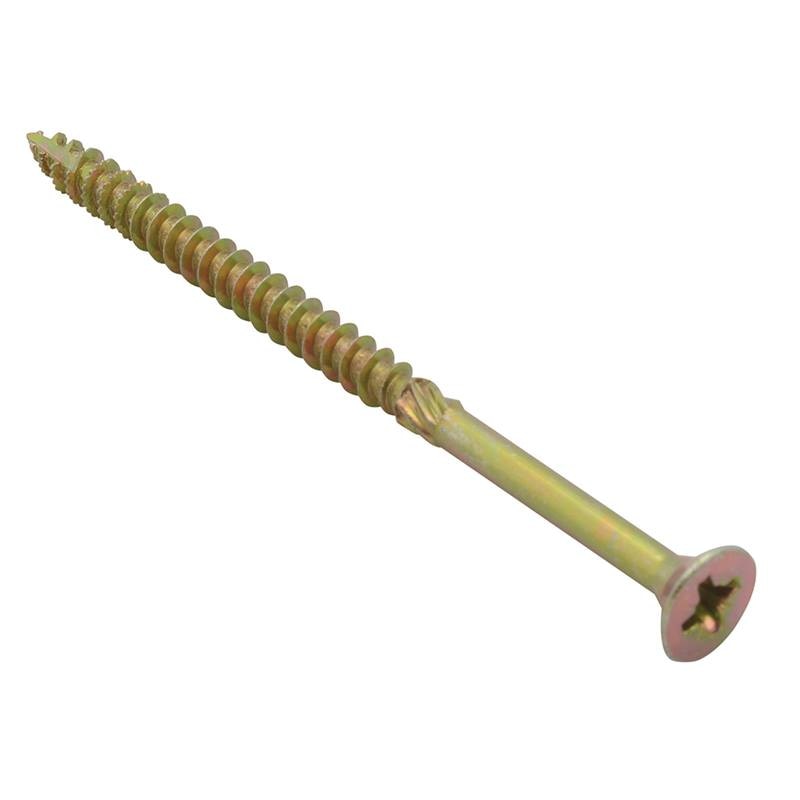 Forgefix Spectre PZ Compatible Wood Screw CSK ZYP 5.0 x 100mm Box 100 - FORSPE5100Y - Image 1