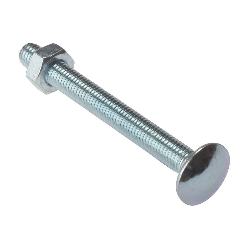 Forgefix Carriage Bolt & Nut ZP M6 x 50mm Bag 10 - FORCB650G - Image 1