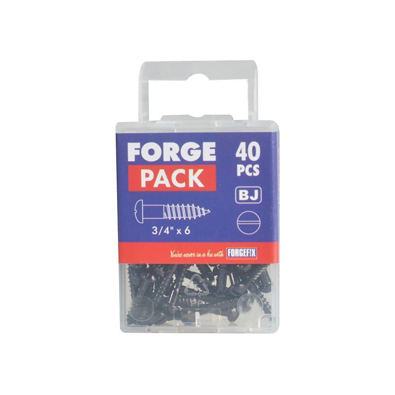 Forgefix Wood Screw Slotted Round Head ST Black Japanned 3/4in x 6 Forge Pack 40 - FORFPR346J - Image 2