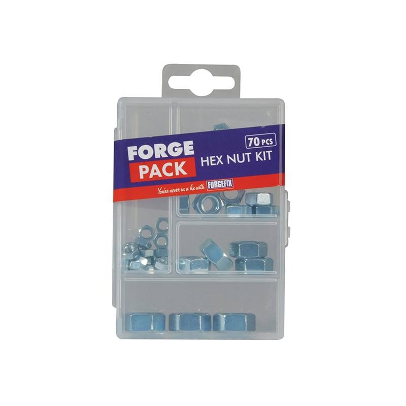 Forgefix Hexagon Nut Kit ForgePack 70 Piece - FORFPNUTSET - Image 1