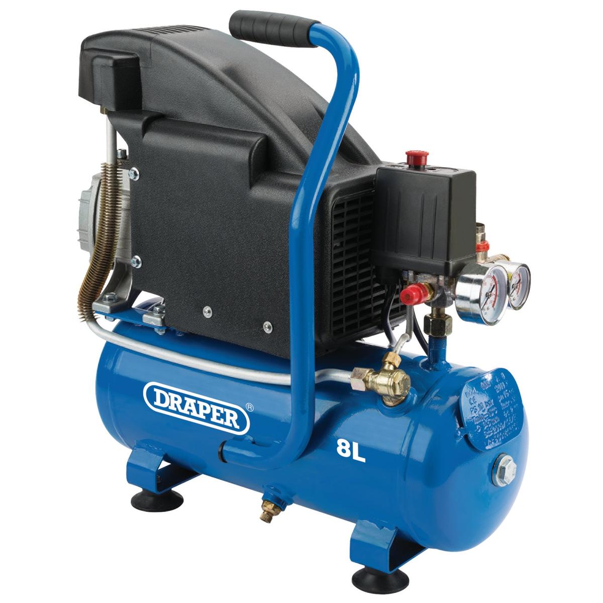 Draper 8L Air Compressor 1.1HP Direct Drive - Image 1