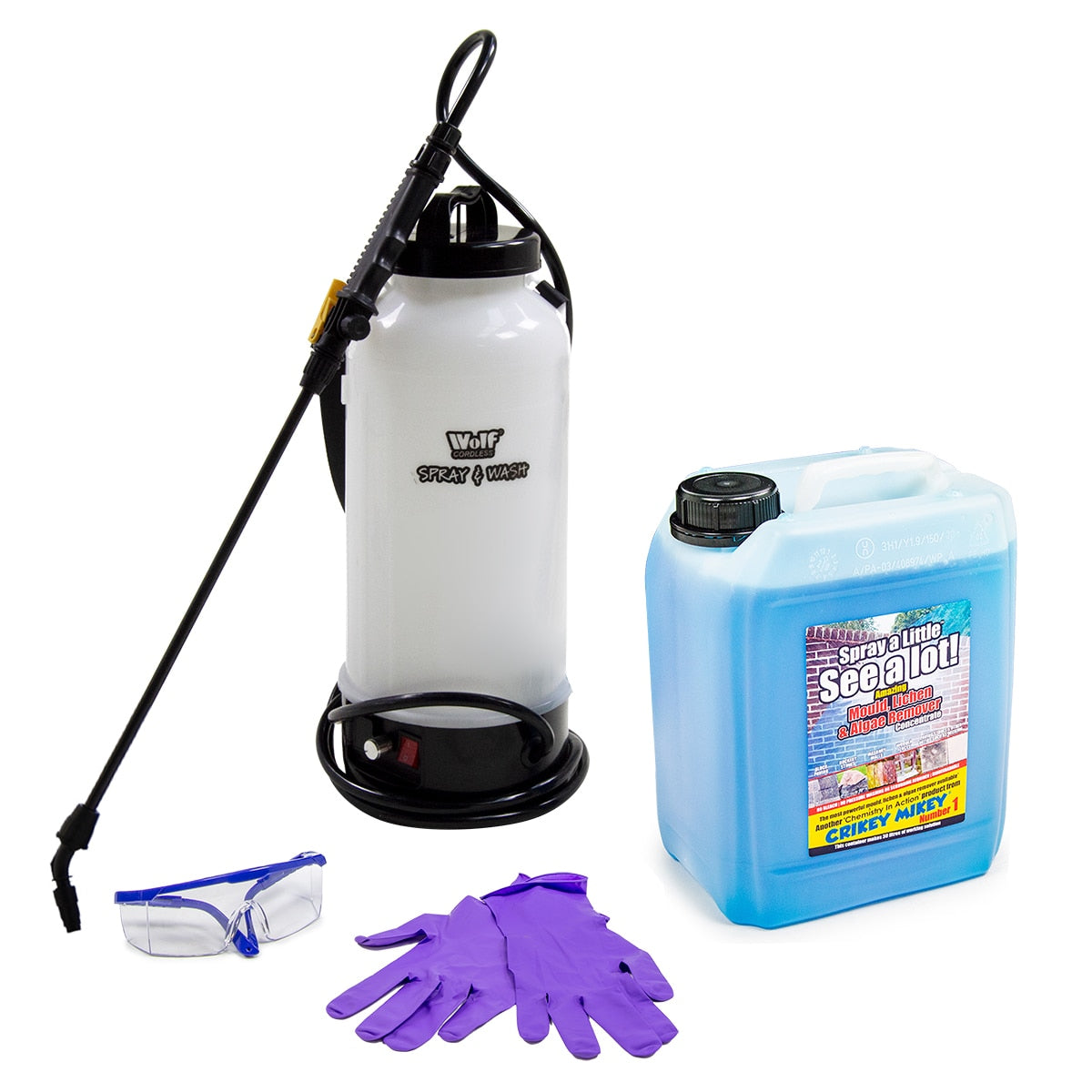 Crikey Mikey #1 Outdoor Mould, Lichen & Algae Remover 5L & Cordless Sprayer - Image 1