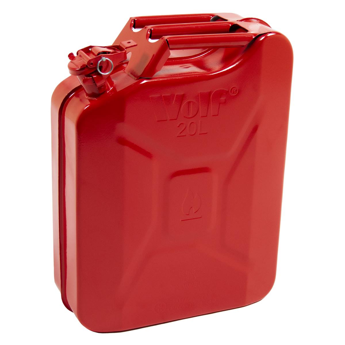 Wolf 20L Metal Jerry Can with Leak-Proof Bayonet Closure - Vibrant Red - Image 1