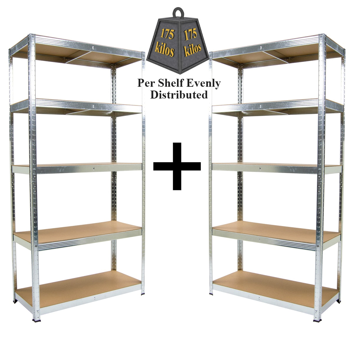 Wolf Boltless Shelving Unit 5-Tier 150x70x30cm - 2 Pack - Image 1