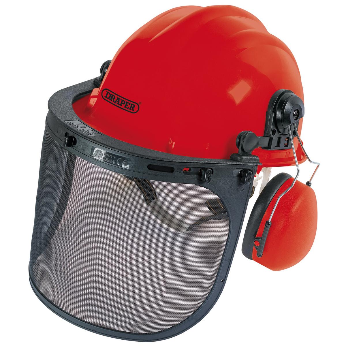 Draper Forestry Safety Helmet with Visor & Ear Defenders - Image 1