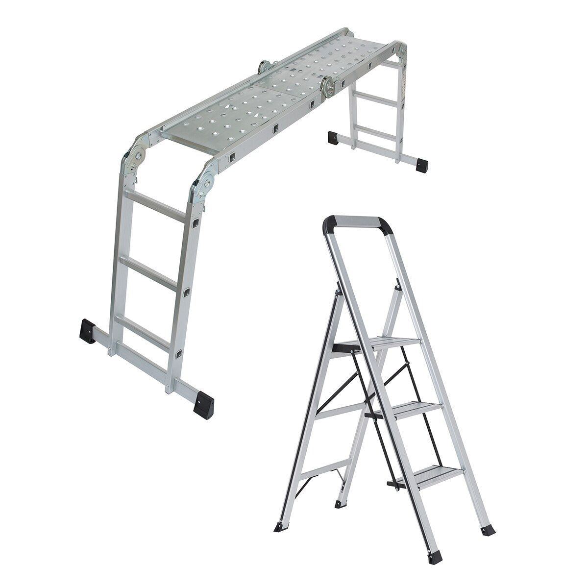 Wolf Access All Areas Set - 11-in-1 Folding Ladder & 3-Step Slimline Ladder - Image 1