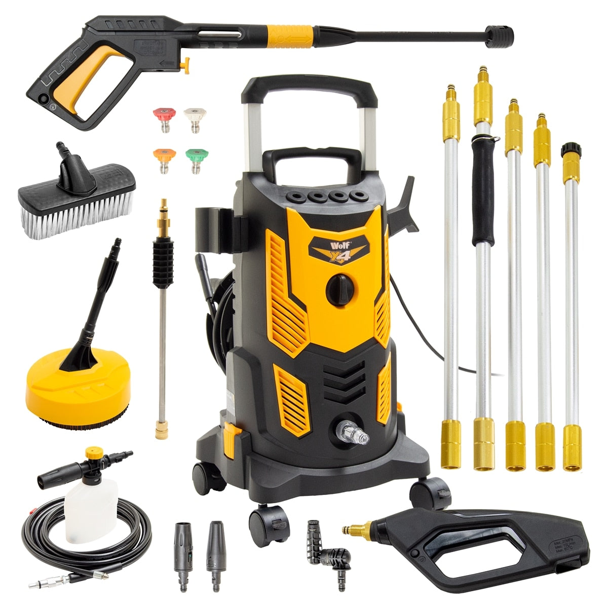 Wolf X4 Blaster Electric Pressure Washer 165BAR with High Flex Hose & Sky Reacher Lance - Image 1