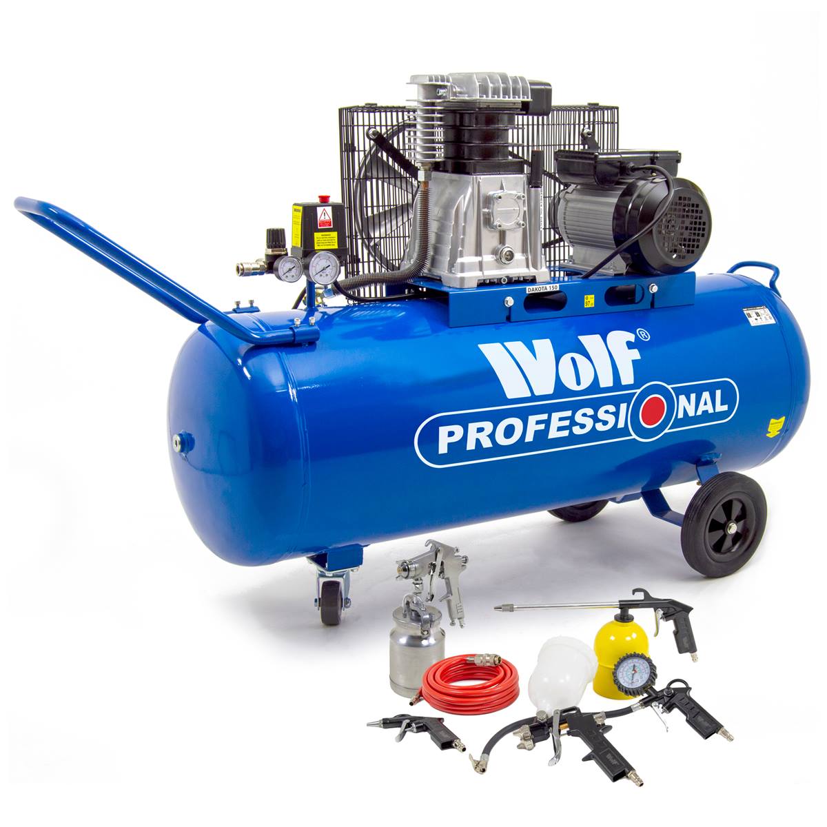 Wolf Dakota 150 Air Compressor 150L 14CFM 3HP with 6pc Professional Spray Kit - Image 1