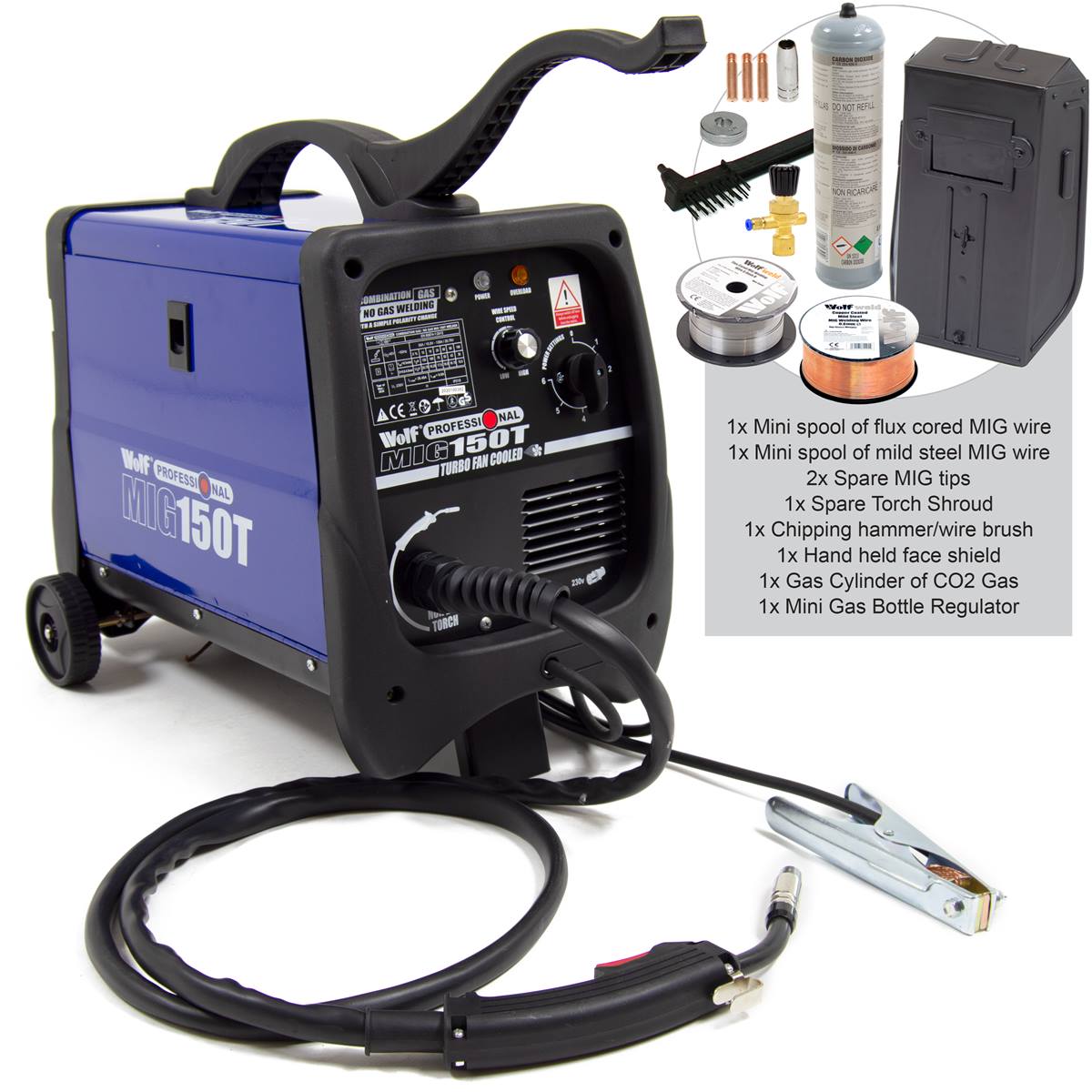 Wolf MIG 150T Gas / No Gas Welder with Gas Kit - Image 1