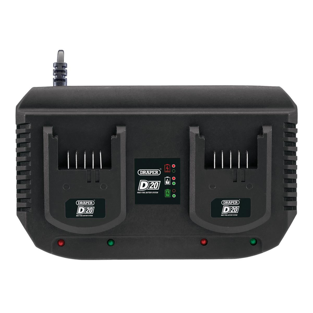 Draper D20 Lithium-Ion 20V Fast Twin Battery Charger - Image 2