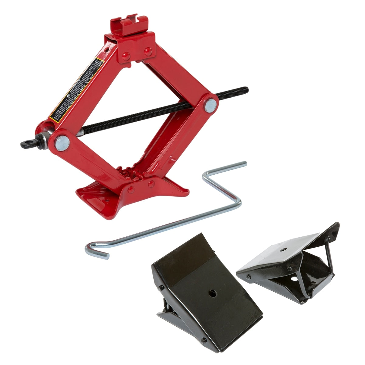 2 TONNE Scissor Jack & Folding Wheel Chocks (Pair) - Image 1