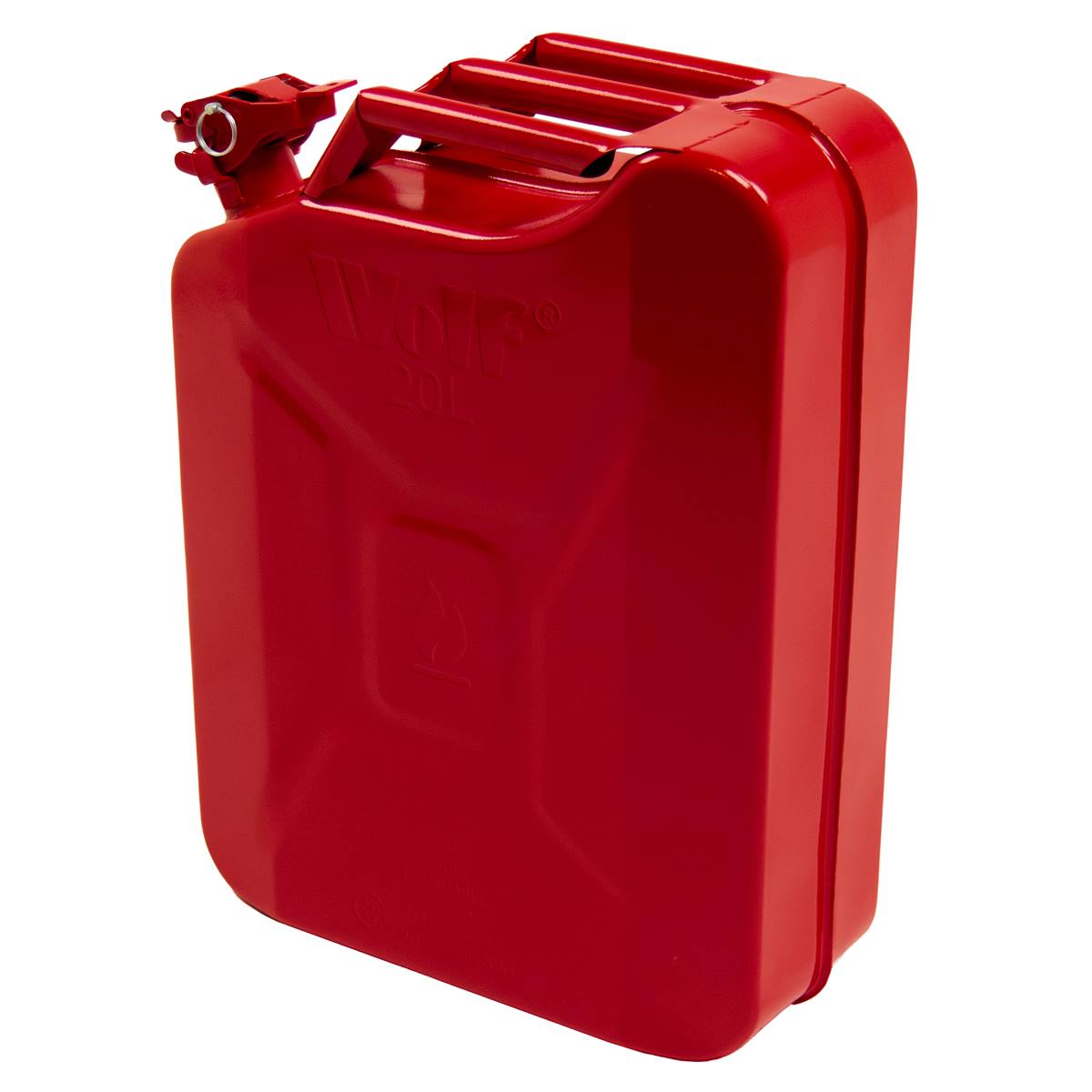 2 x Wolf 20L Metal Jerry Can & 1 x Pouring Spout - Image 3