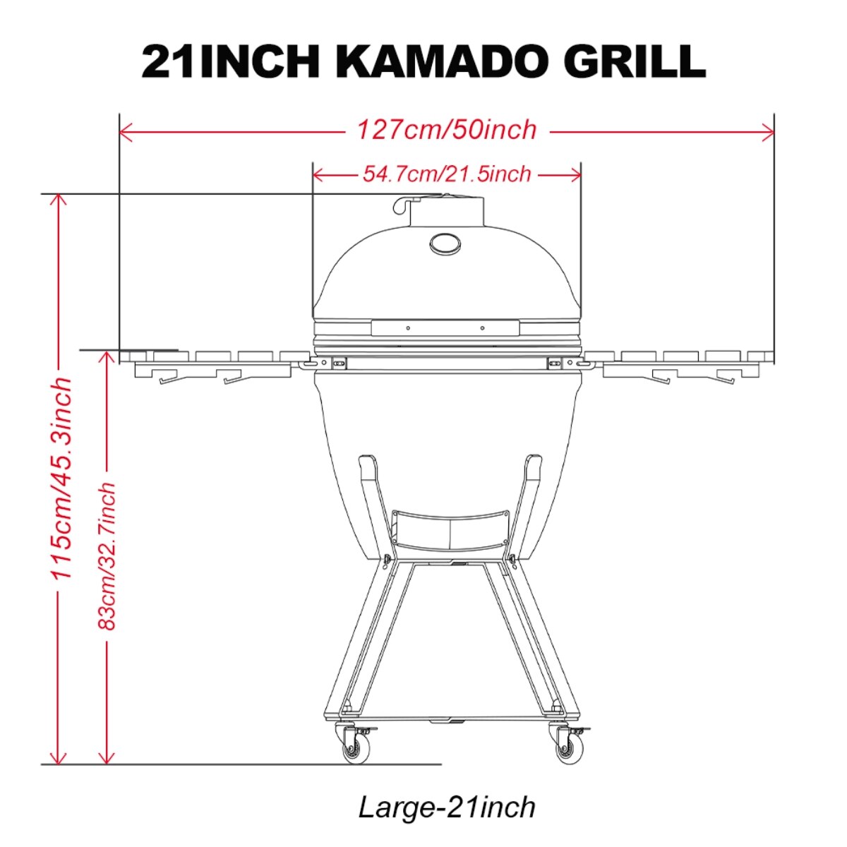 21" Kamado Outdoor Oven & BBQ Ceramic Grill - Image 10